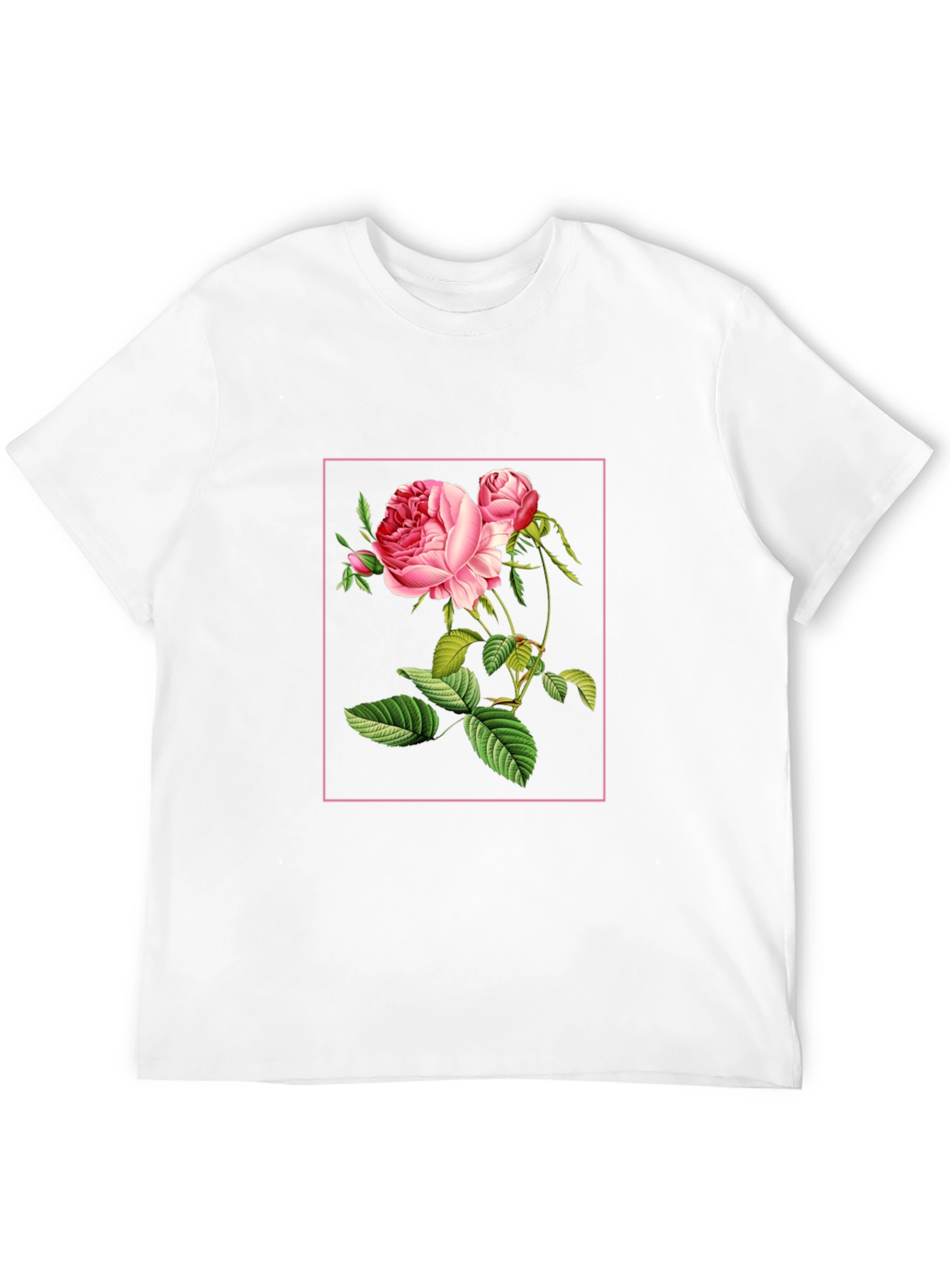 Floral Rose Graphic Print Black T-Shirt
