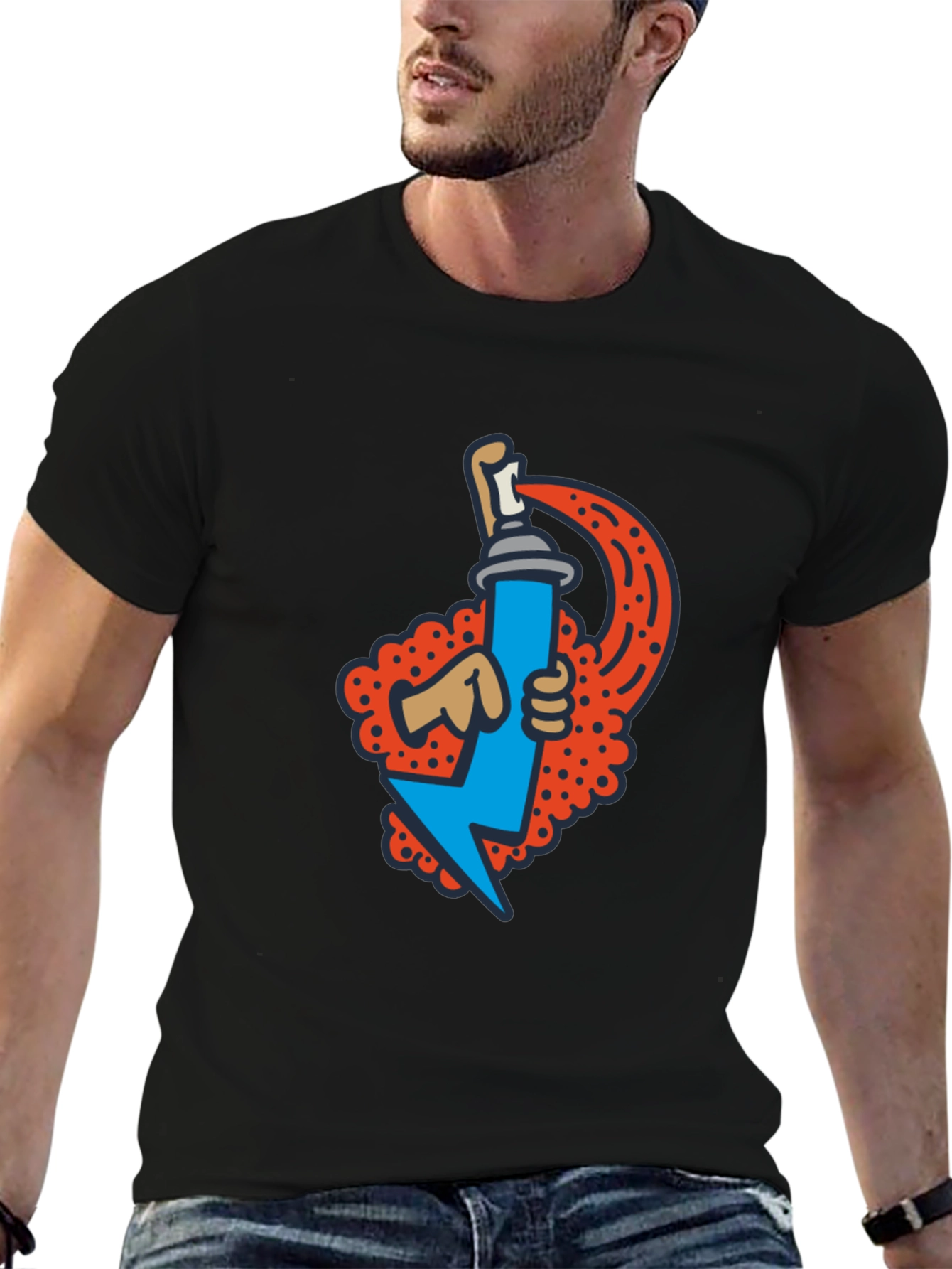 Graffiti Spray Can Graphic Tee - Stylish Streetwear