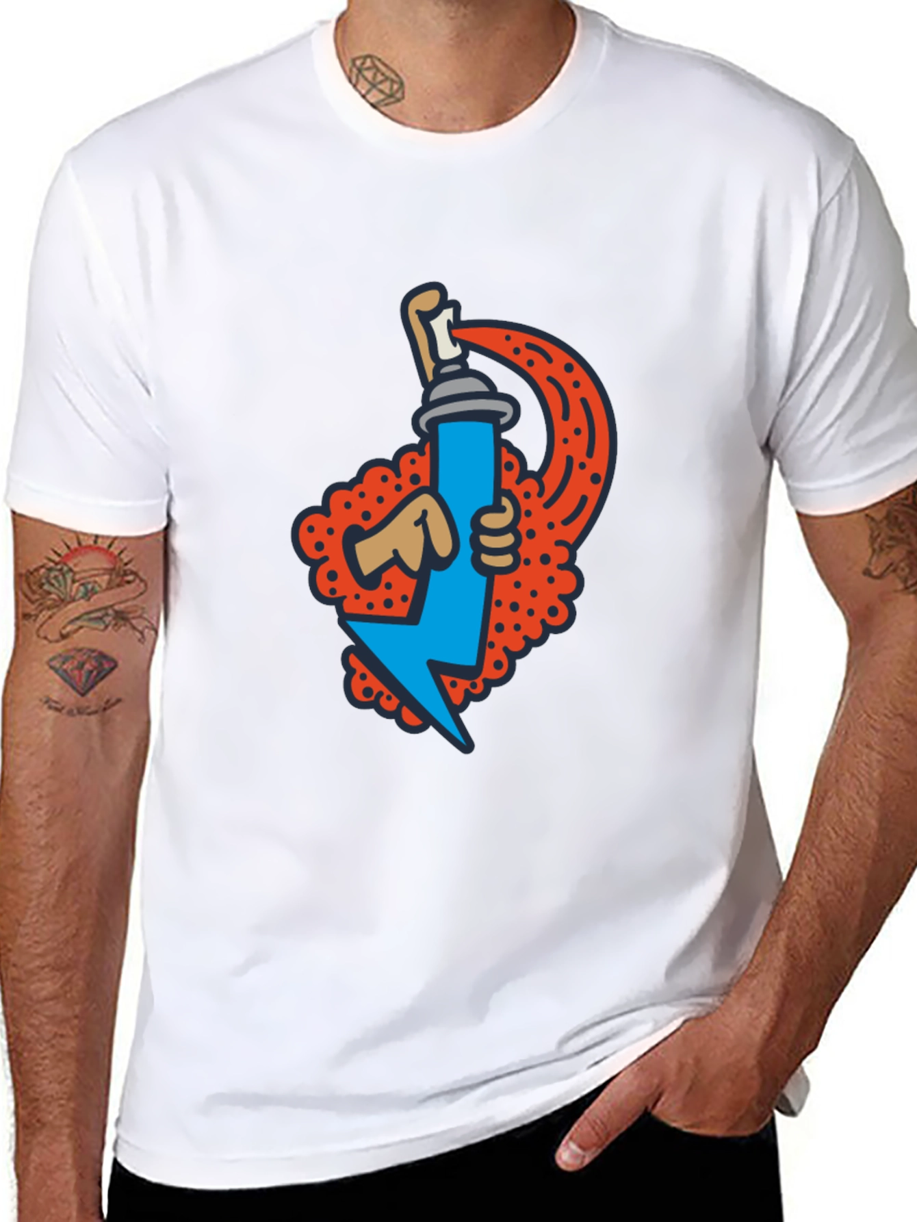 Graffiti Spray Can Graphic Tee - Stylish Streetwear