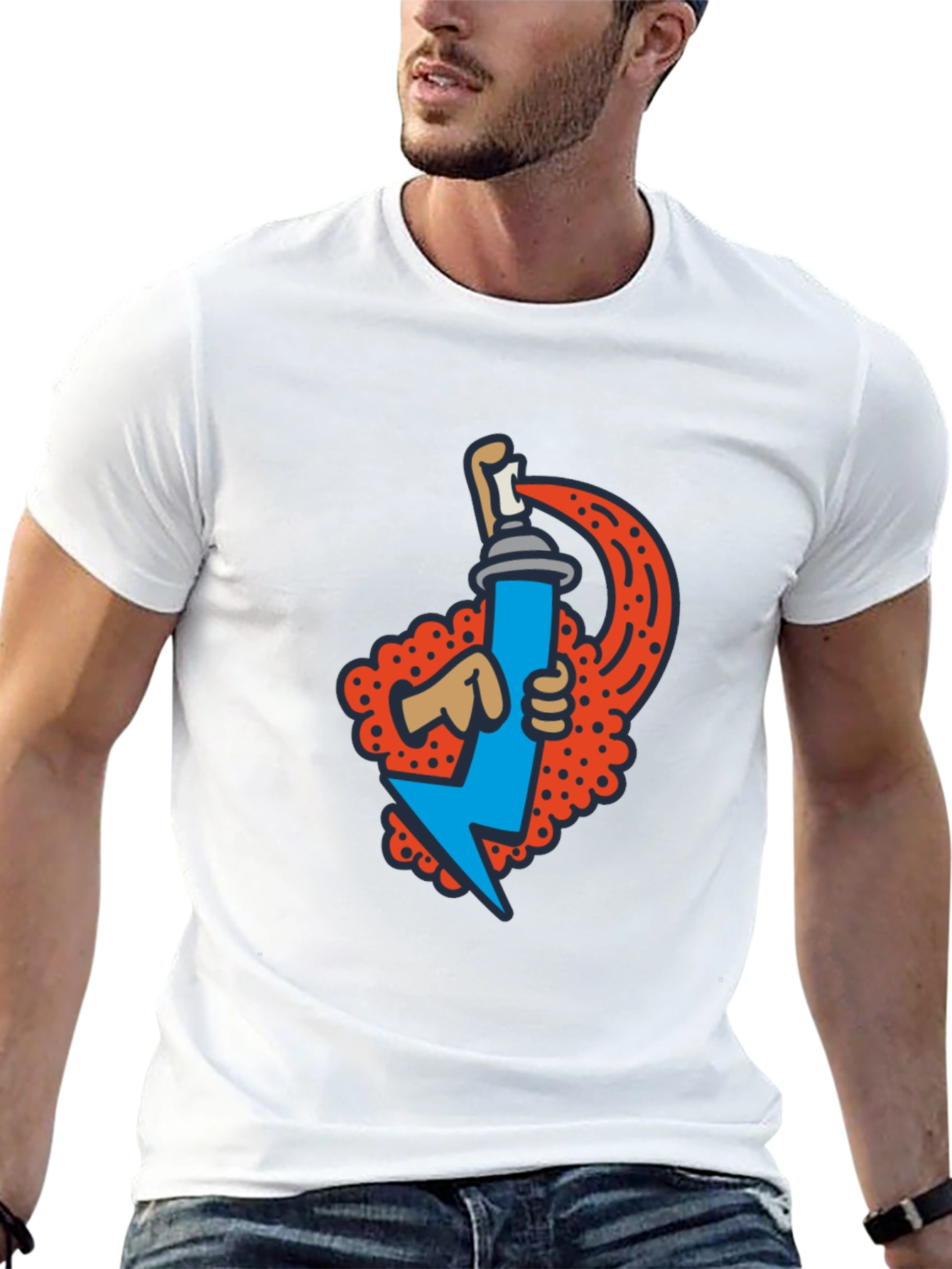 Graffiti Spray Can Graphic Tee - Stylish Streetwear