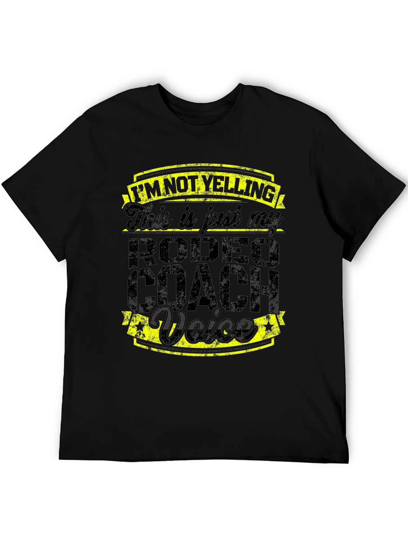 Rodeo Coach Voice Graphic Tee - Funny Black T-Shirt