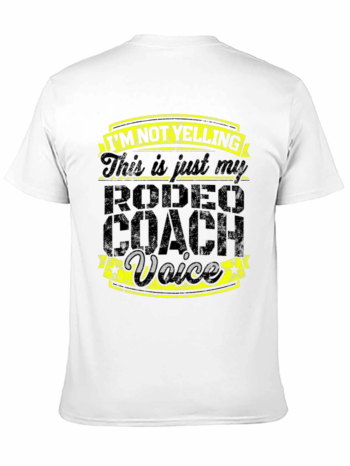 Rodeo Coach Voice Graphic Tee - Funny Black T-Shirt