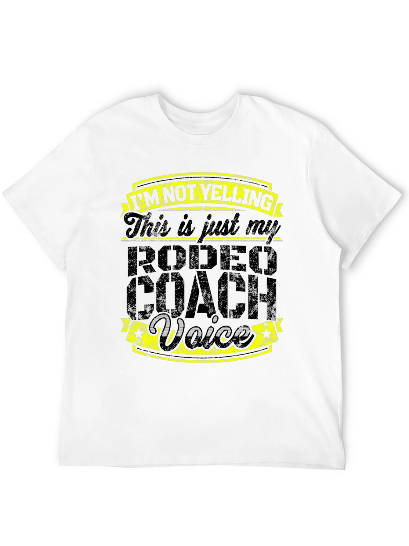 Rodeo Coach Voice Graphic Tee - Funny Black T-Shirt
