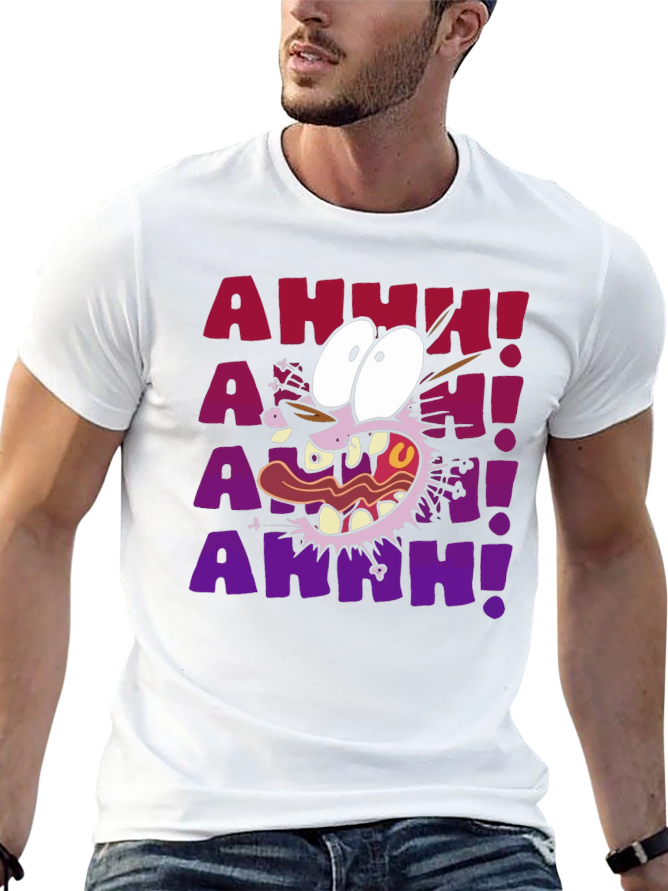 Courage the Cowardly Dog T-Shirt - AAHH! Black Tee