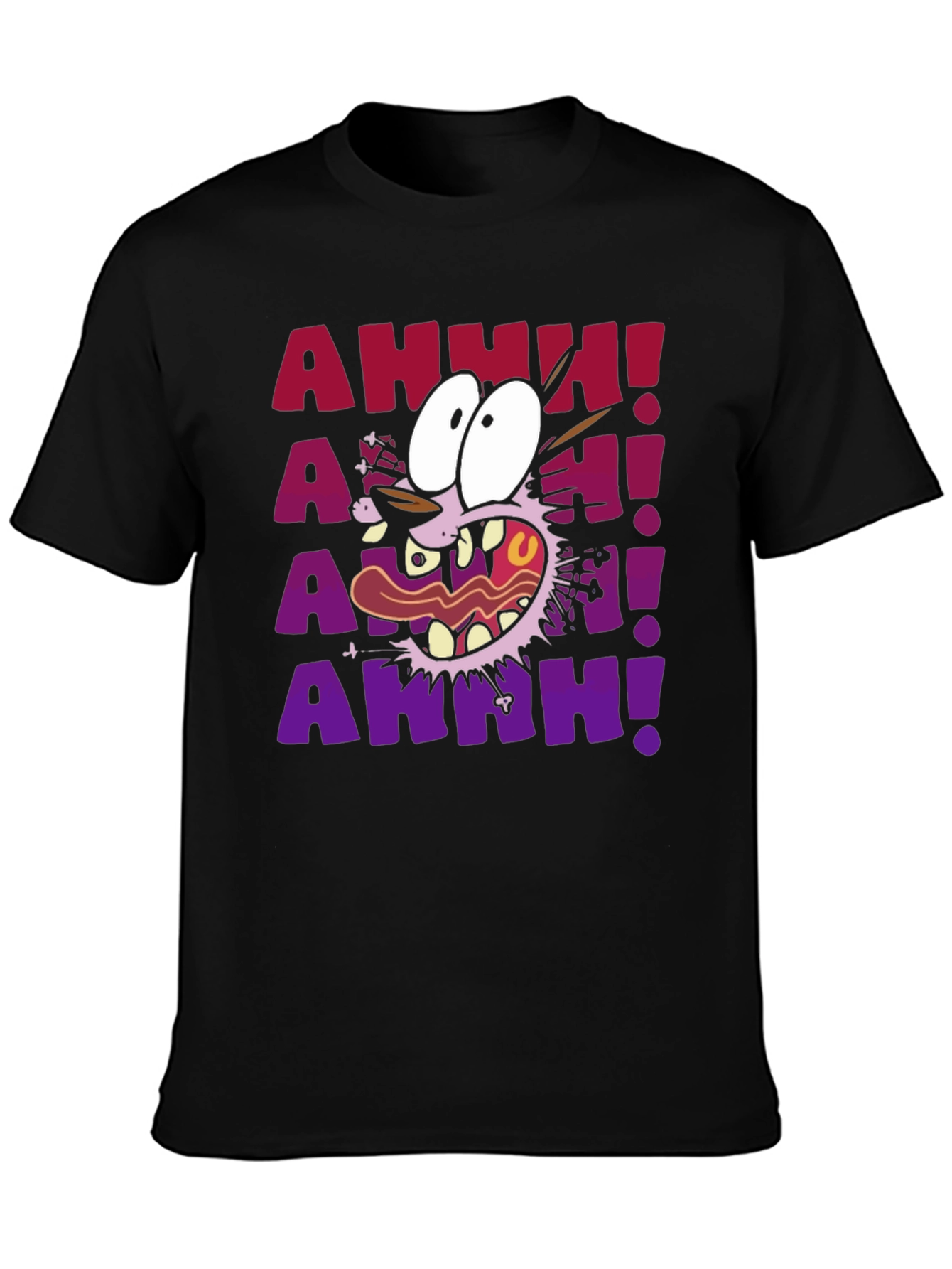 Courage the Cowardly Dog T-Shirt - AAHH! Black Tee