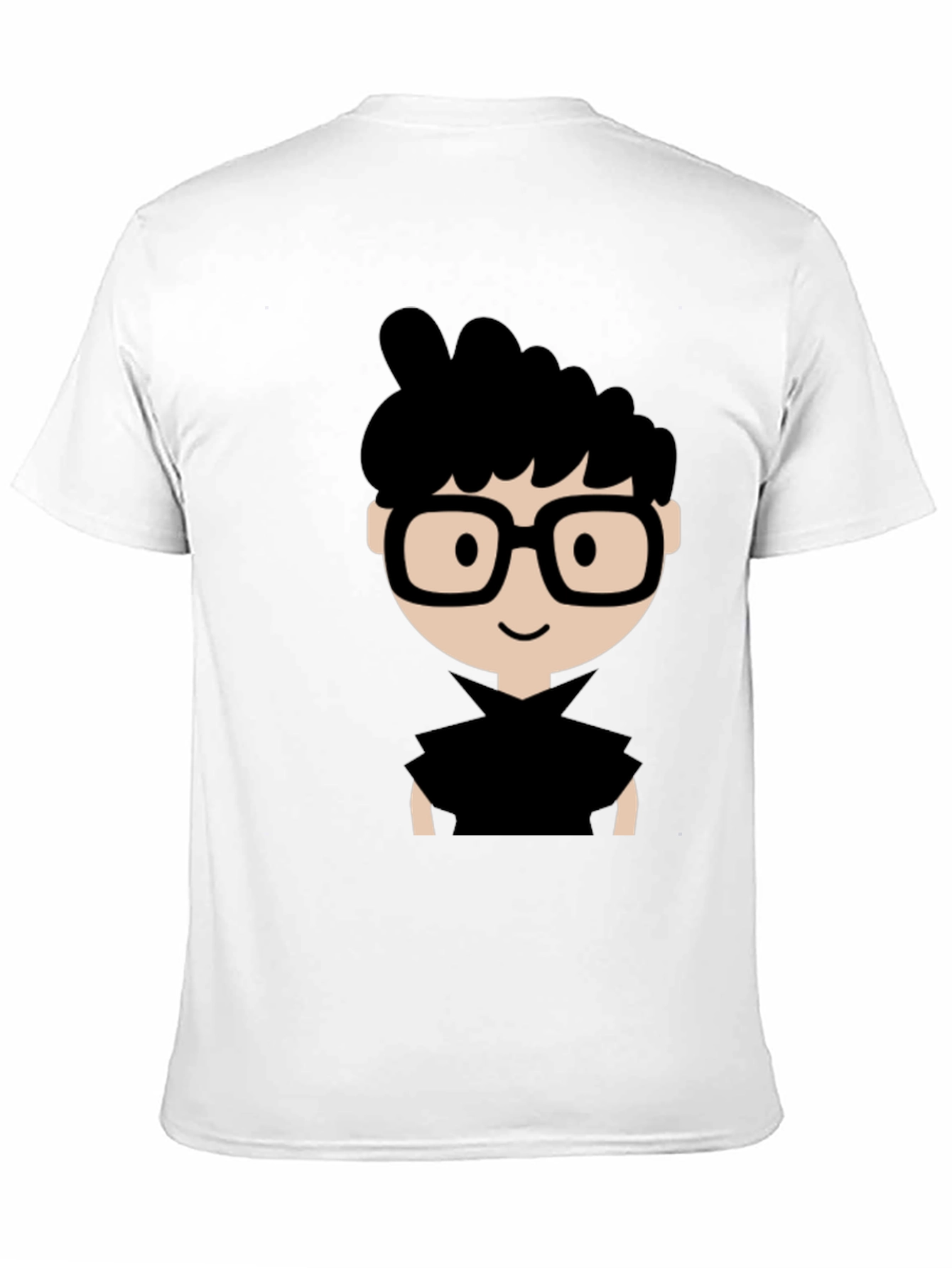 Nerdy Cartoon Graphic Black T-Shirt