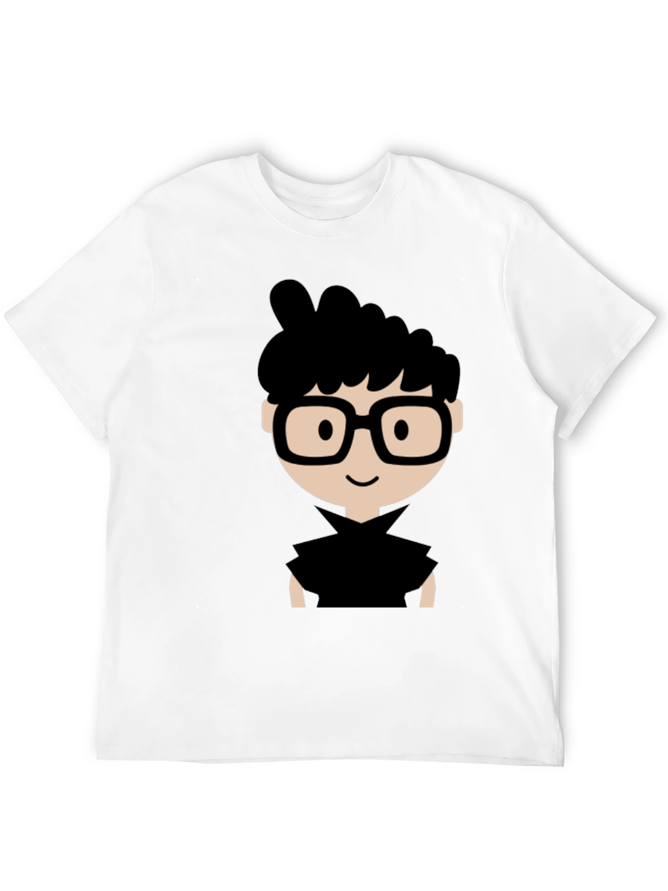 Nerdy Cartoon Graphic Black T-Shirt