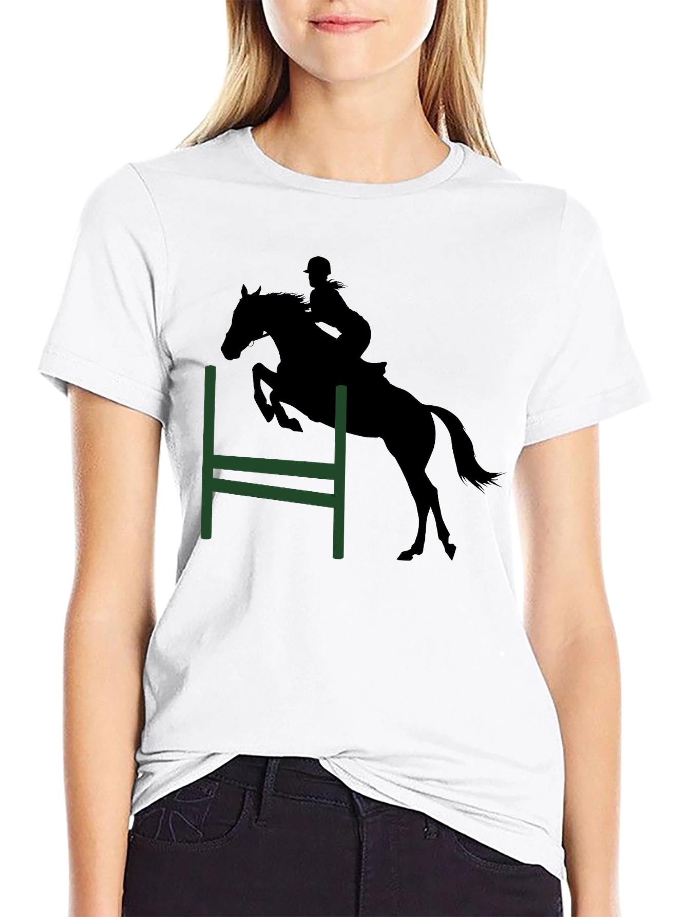 Equestrian Silhouette Tee - Horse Jumping Shirt