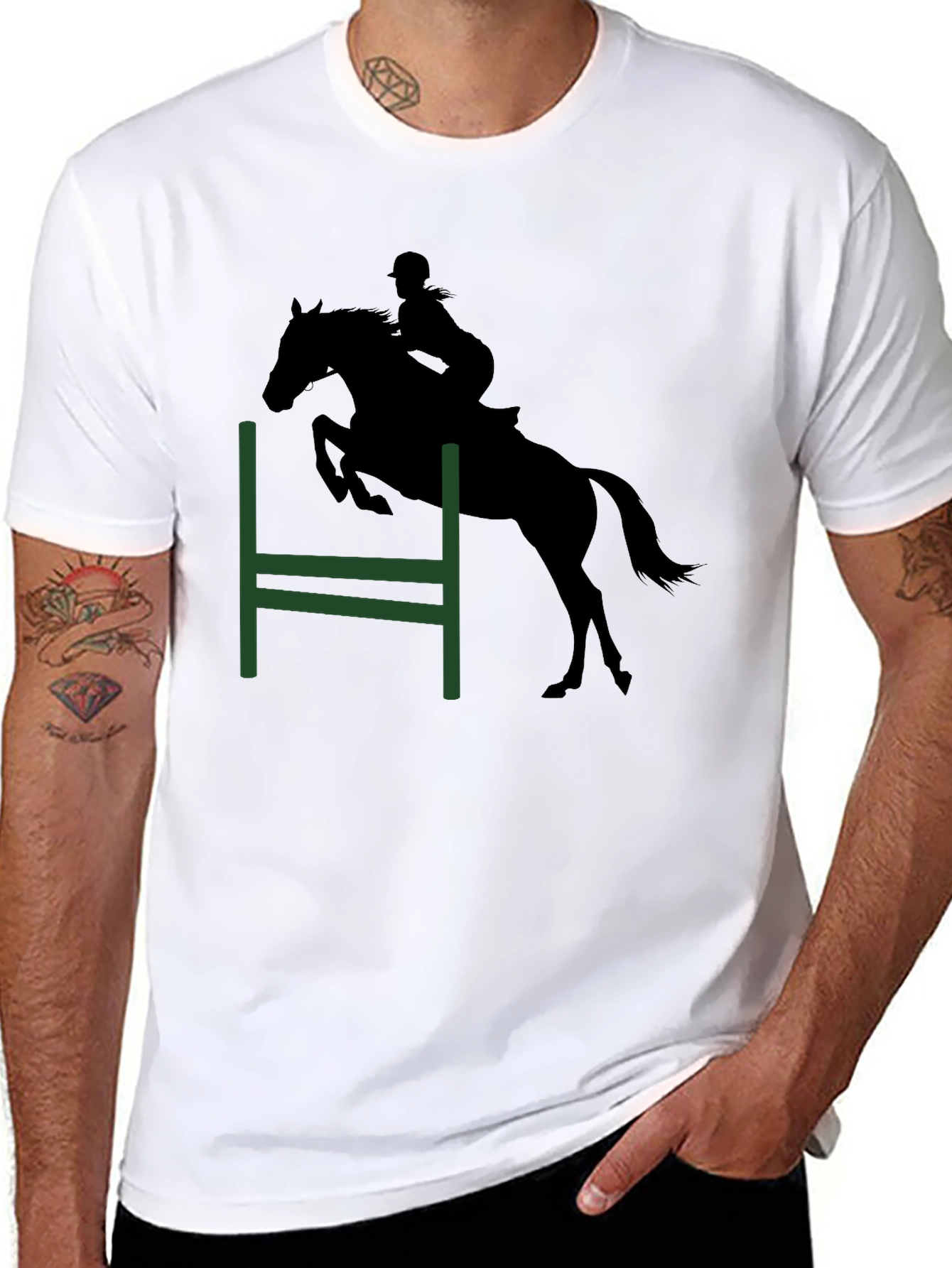 Equestrian Silhouette Tee - Horse Jumping Shirt