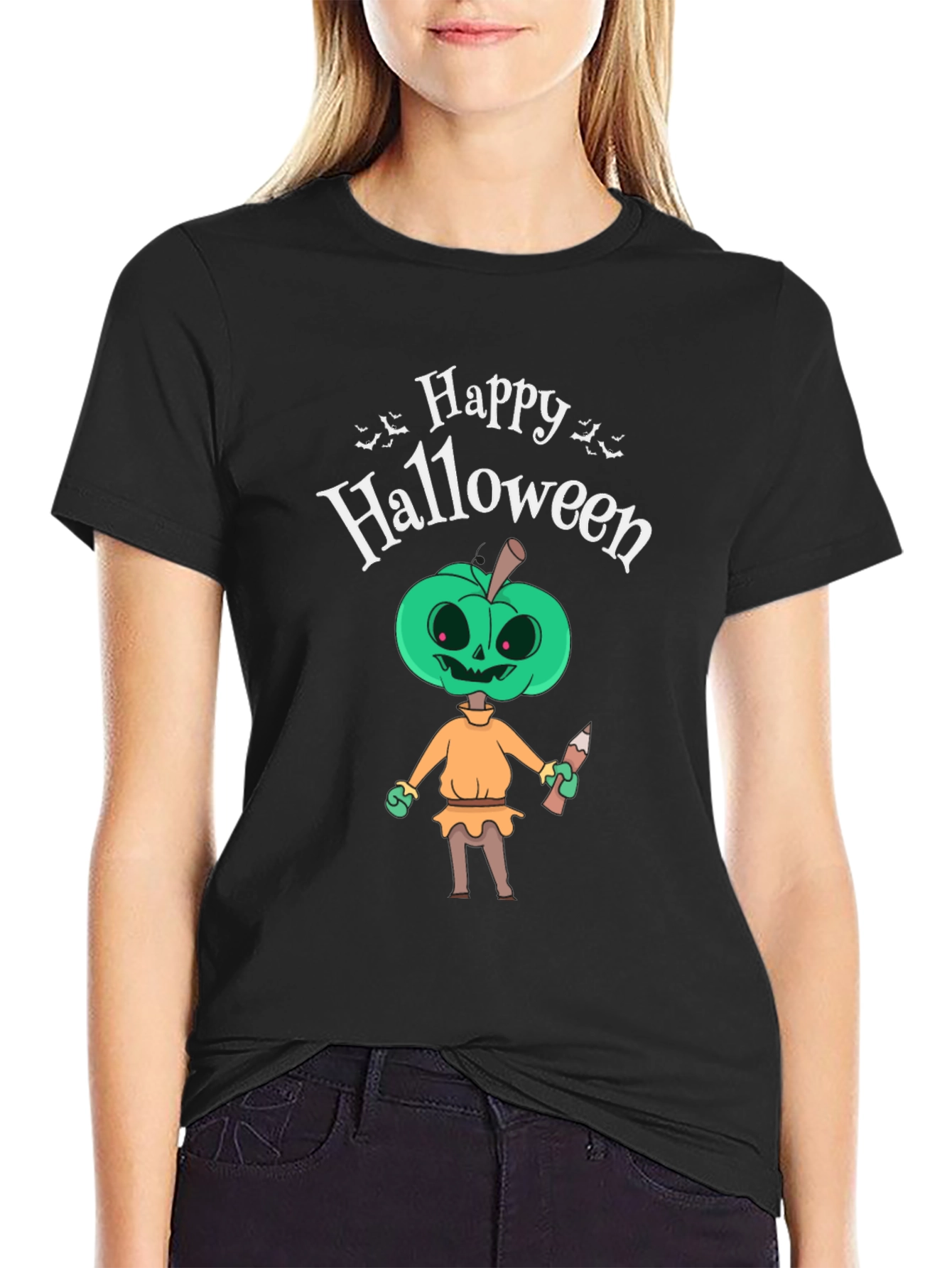 Happy Halloween Pumpkin Man Graphic T-Shirt