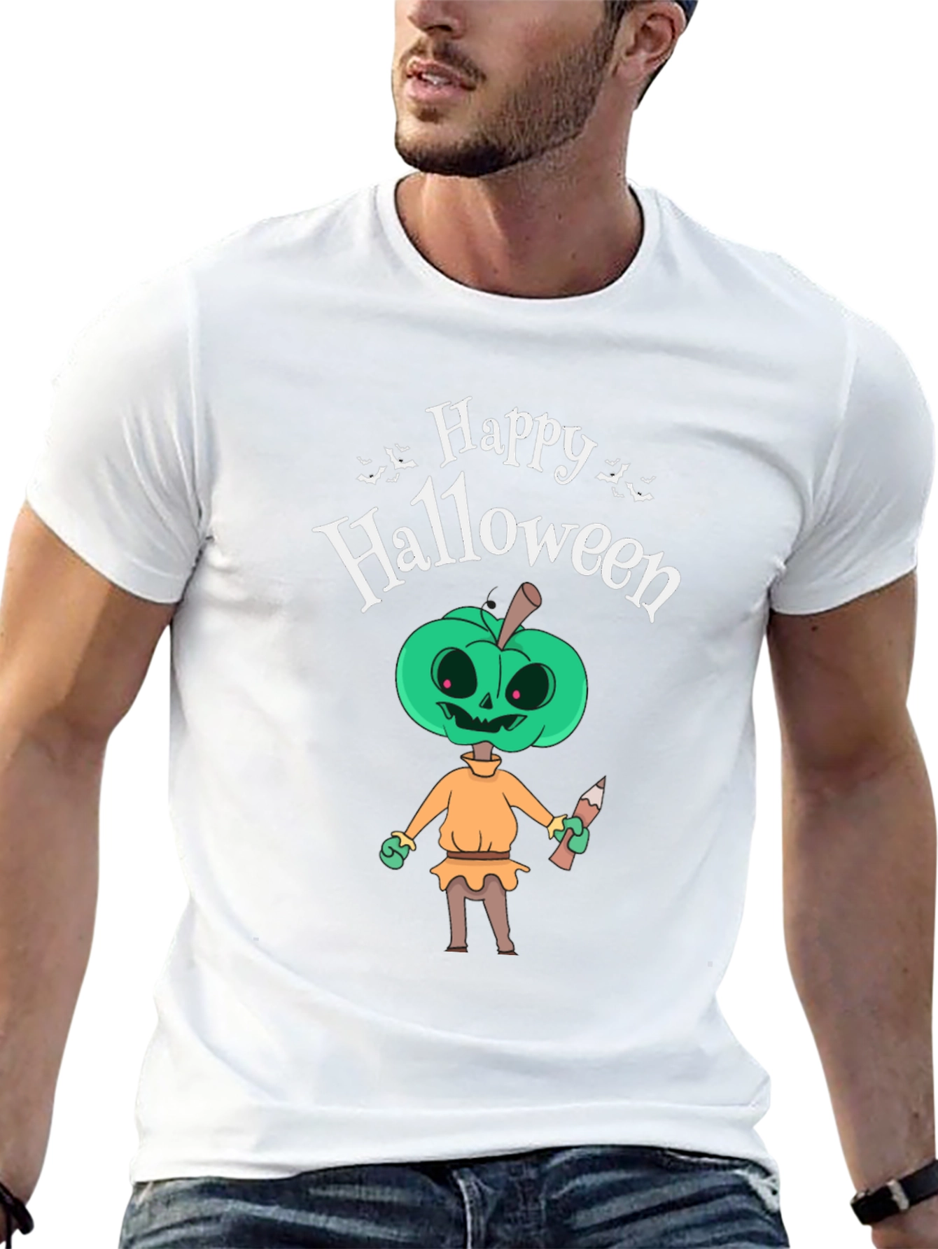 Happy Halloween Pumpkin Man Graphic T-Shirt