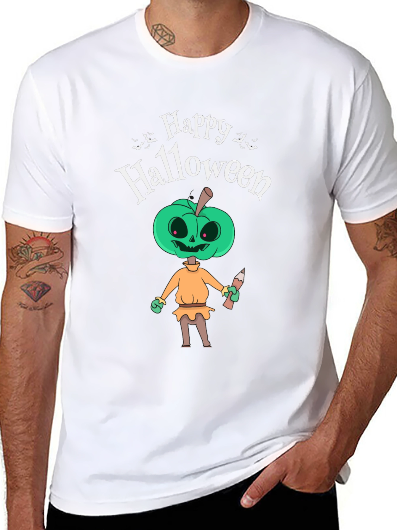 Happy Halloween Pumpkin Man Graphic T-Shirt