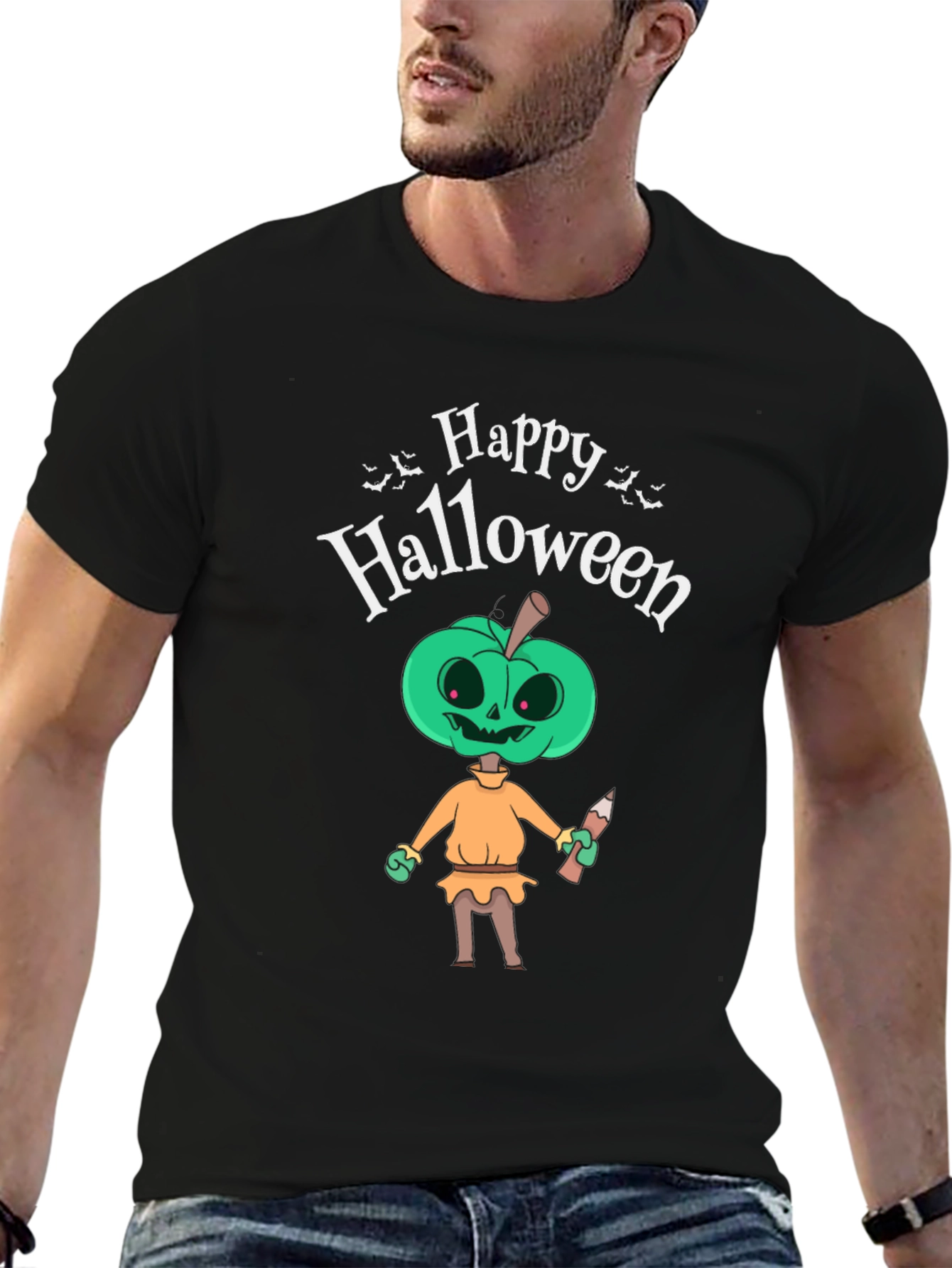 Happy Halloween Pumpkin Man Graphic T-Shirt