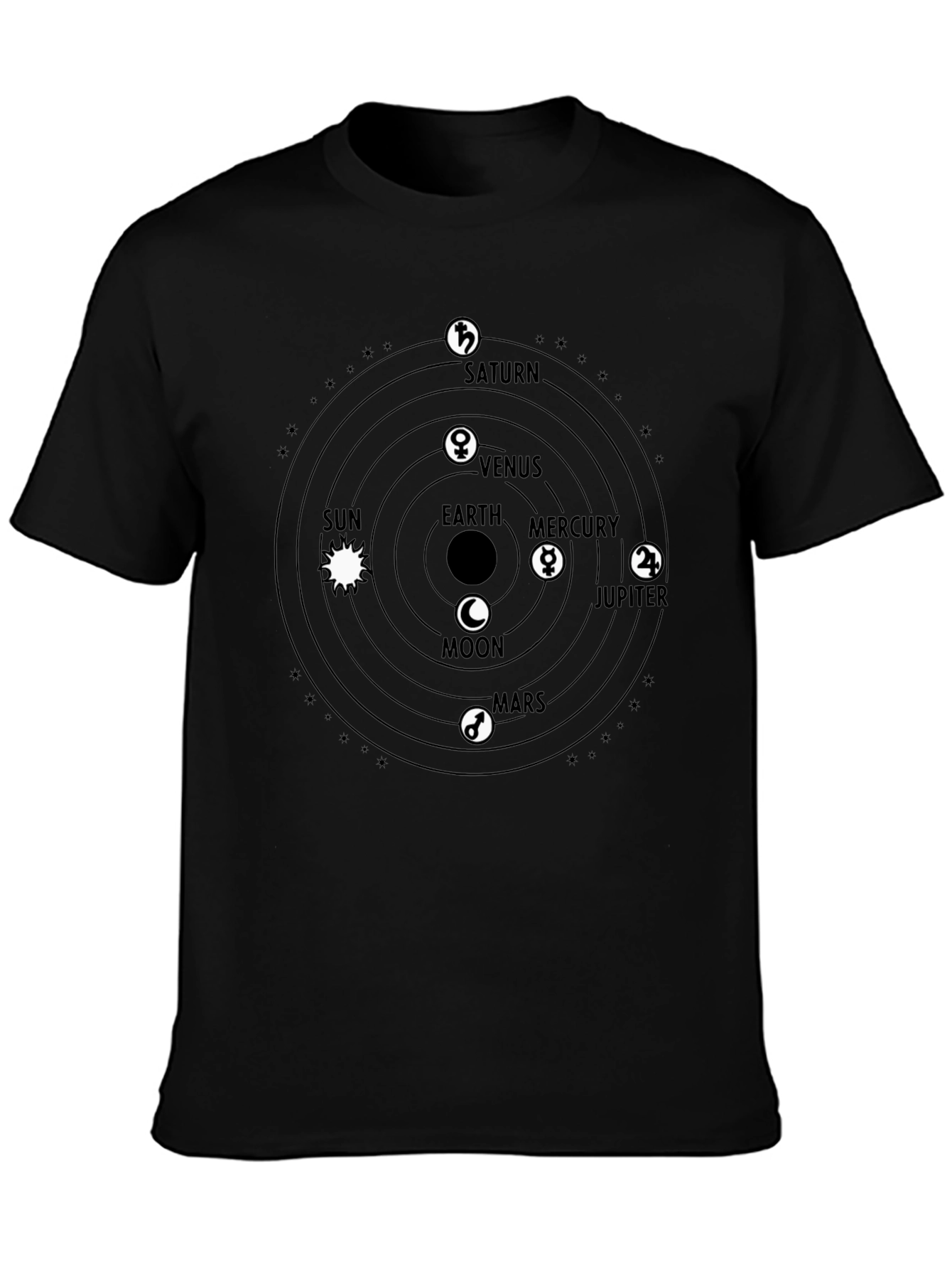 Planetary System Graphic Tee - Unisex Black Shirt