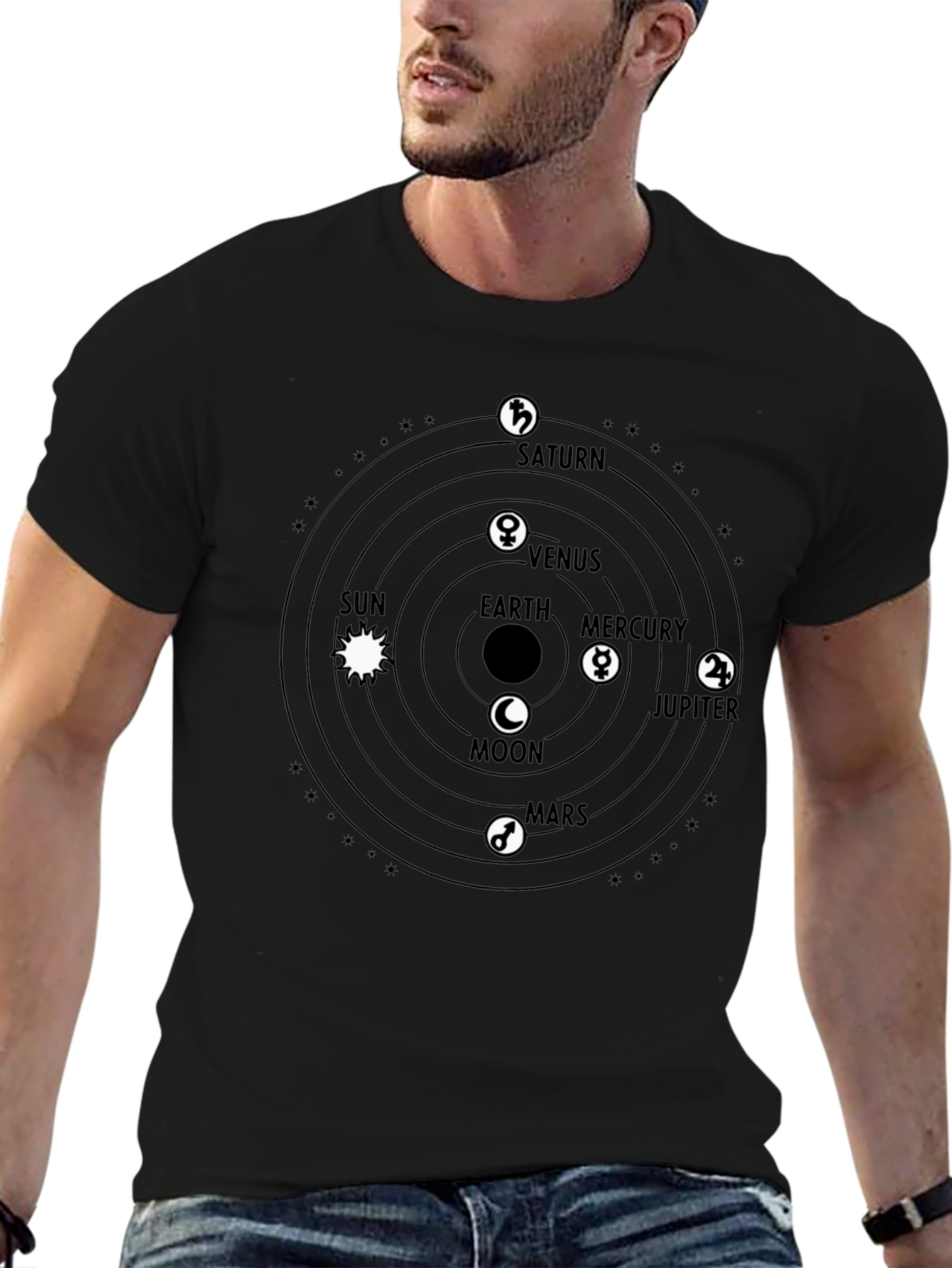 Planetary System Graphic Tee - Unisex Black Shirt