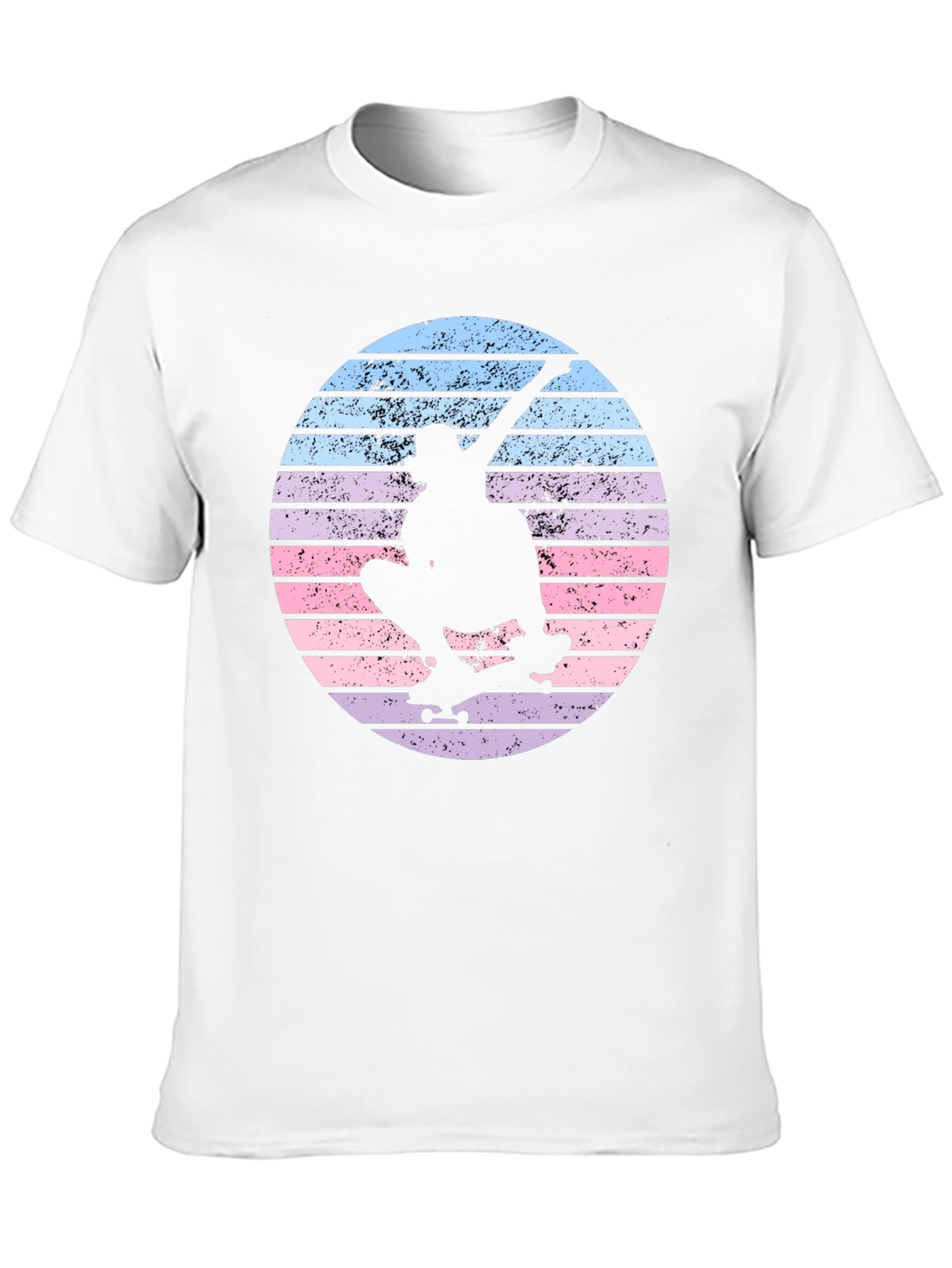 Skateboard Silhouette Tee - Retro Sunset Design