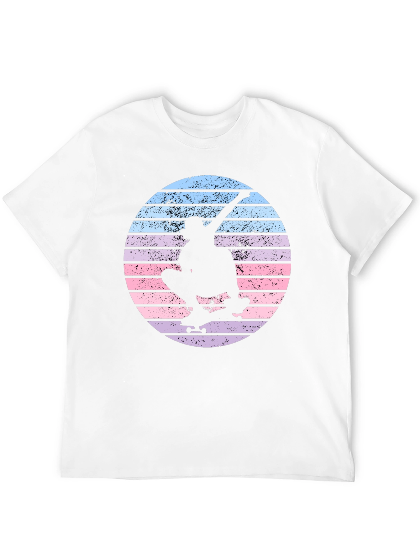 Skateboard Silhouette Tee - Retro Sunset Design