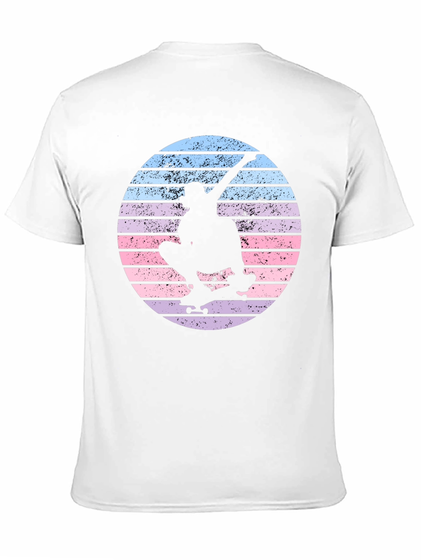 Skateboard Silhouette Tee - Retro Sunset Design