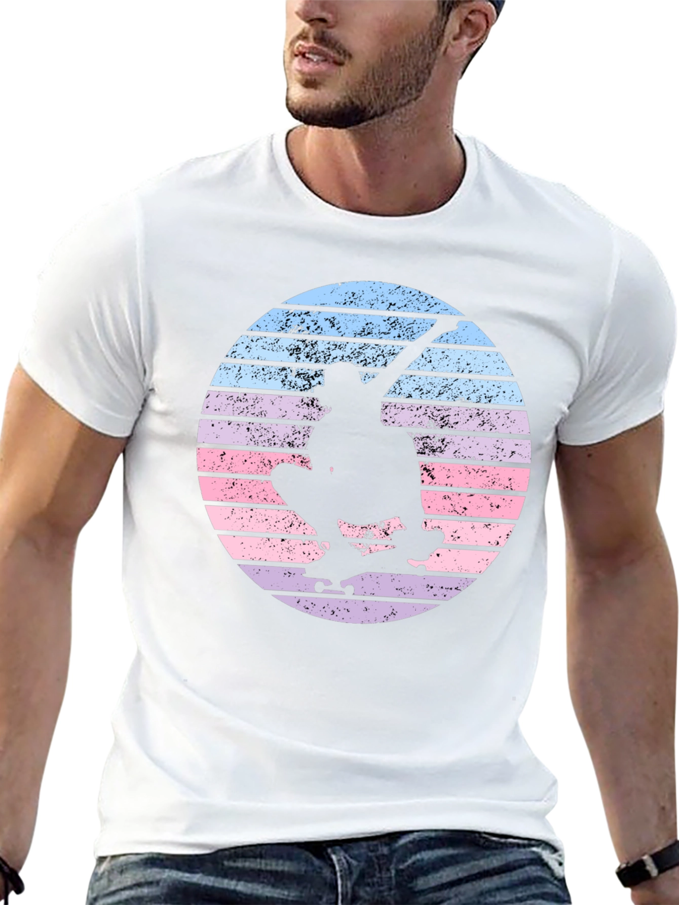Skateboard Silhouette Tee - Retro Sunset Design