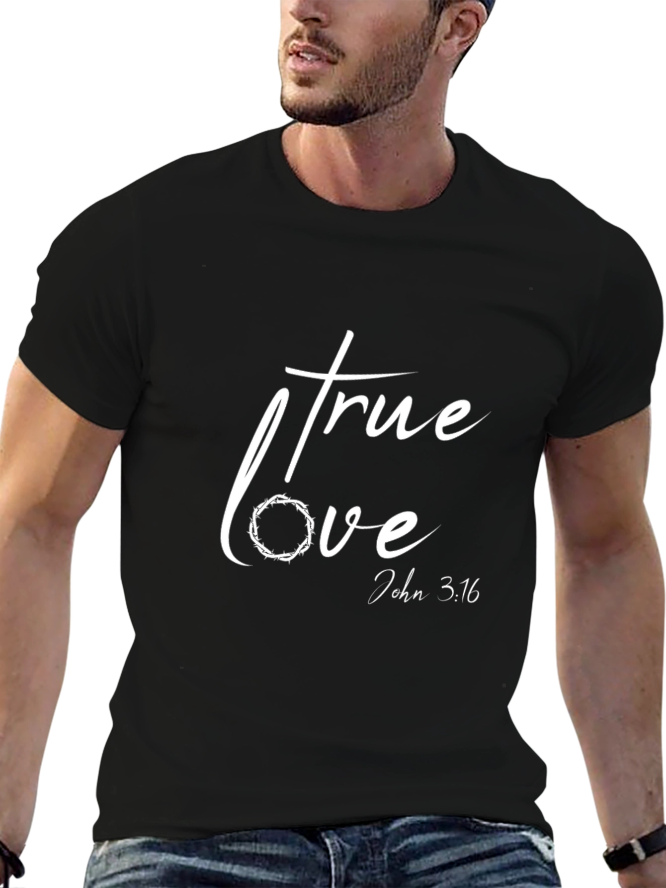 True Love John 3:16 Black T-Shirt