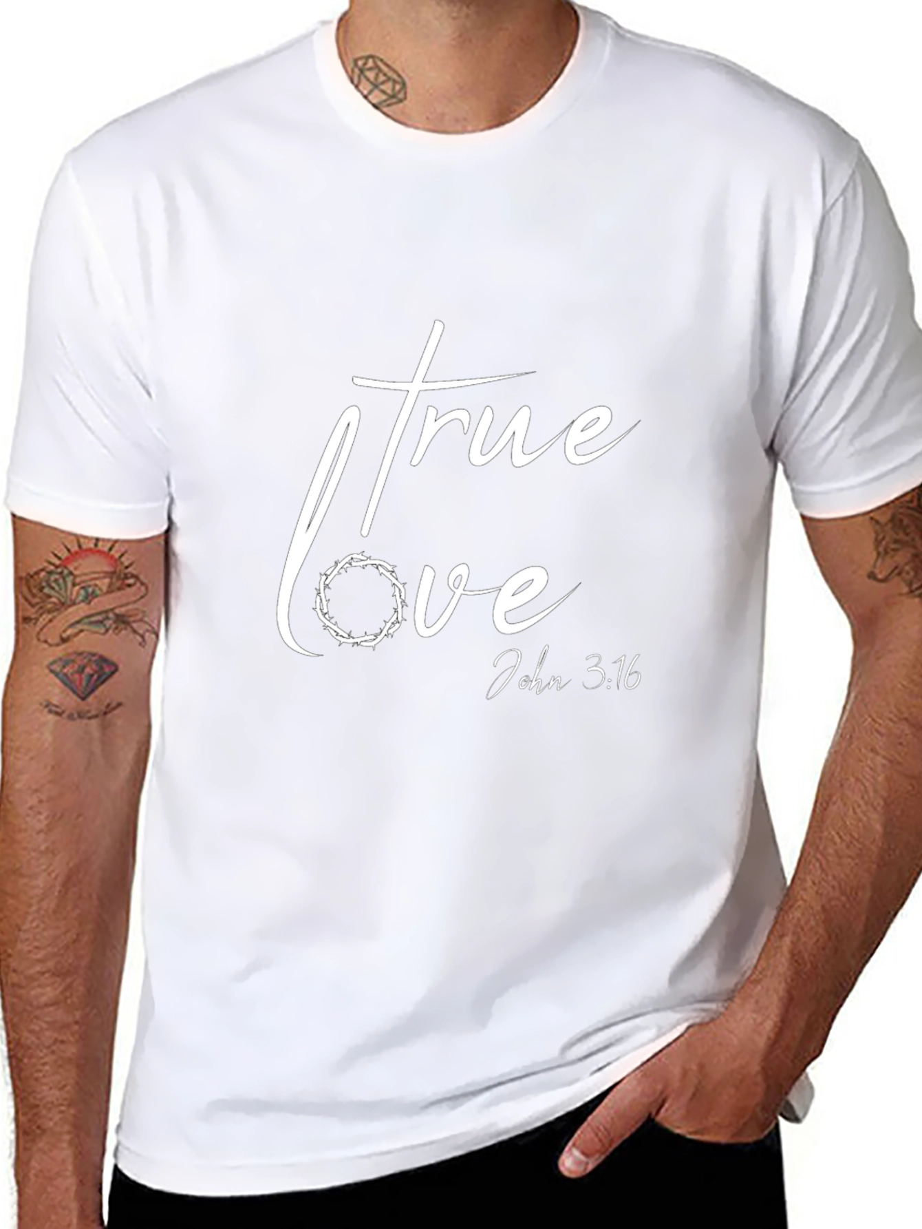 True Love John 3:16 Black T-Shirt