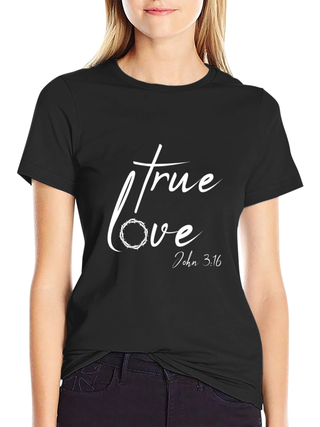 True Love John 3:16 Black T-Shirt