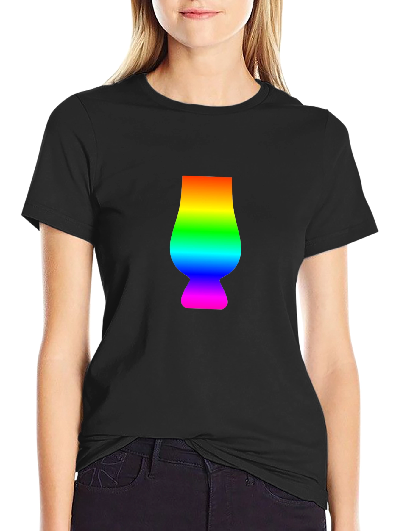 Rainbow Glencairn Glass Black T-Shirt