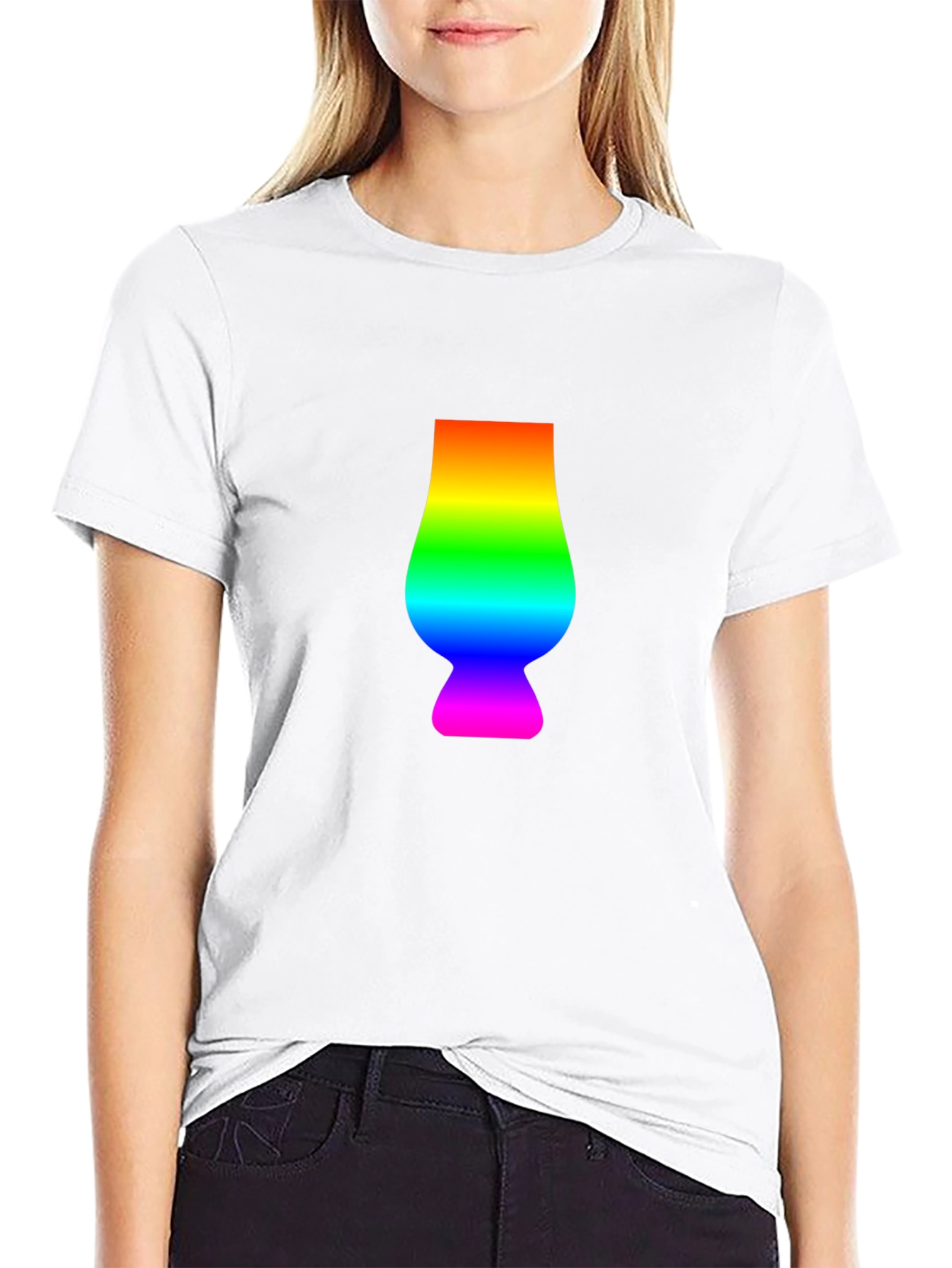 Rainbow Glencairn Glass Black T-Shirt