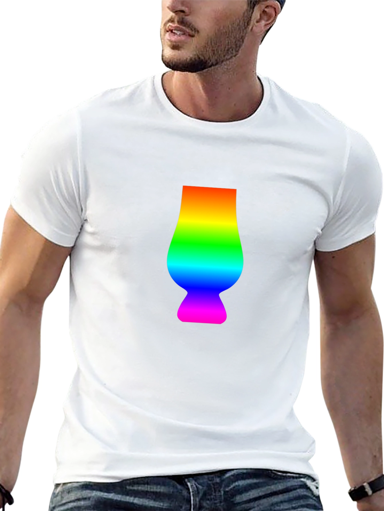 Rainbow Glencairn Glass Black T-Shirt