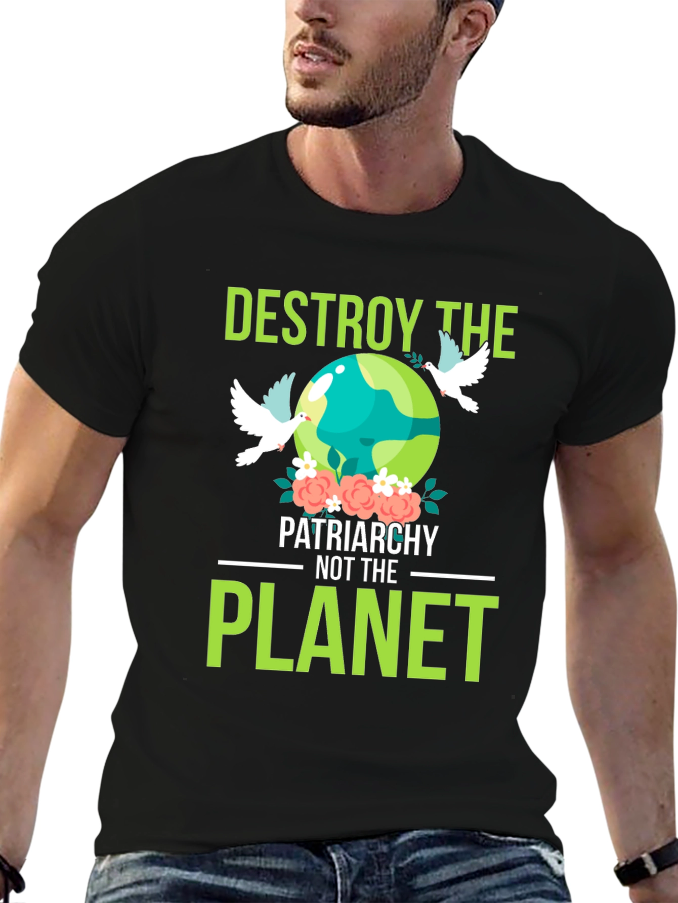 Destroy Patriarchy Planet Graphic T-Shirt