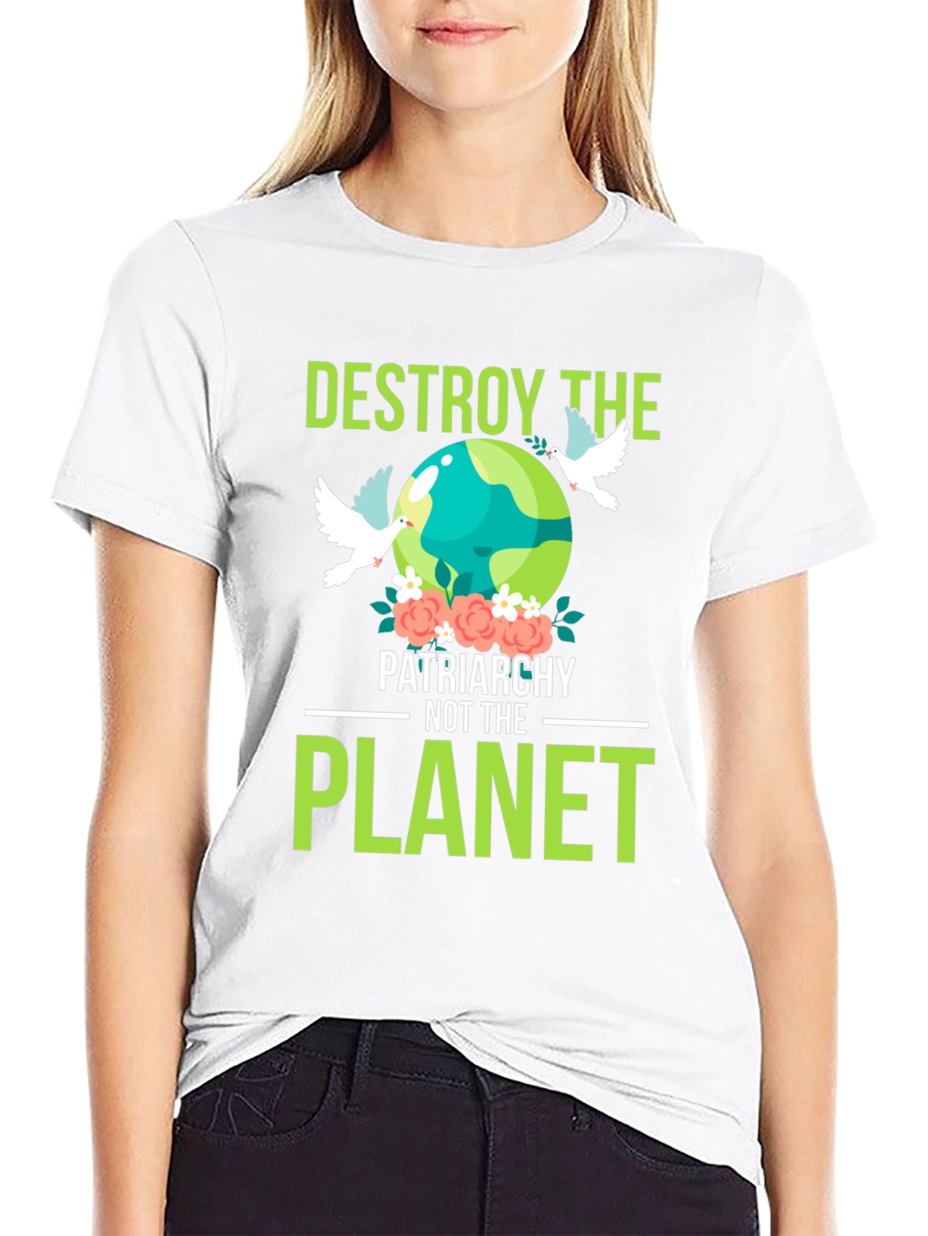 Destroy Patriarchy Planet Graphic T-Shirt