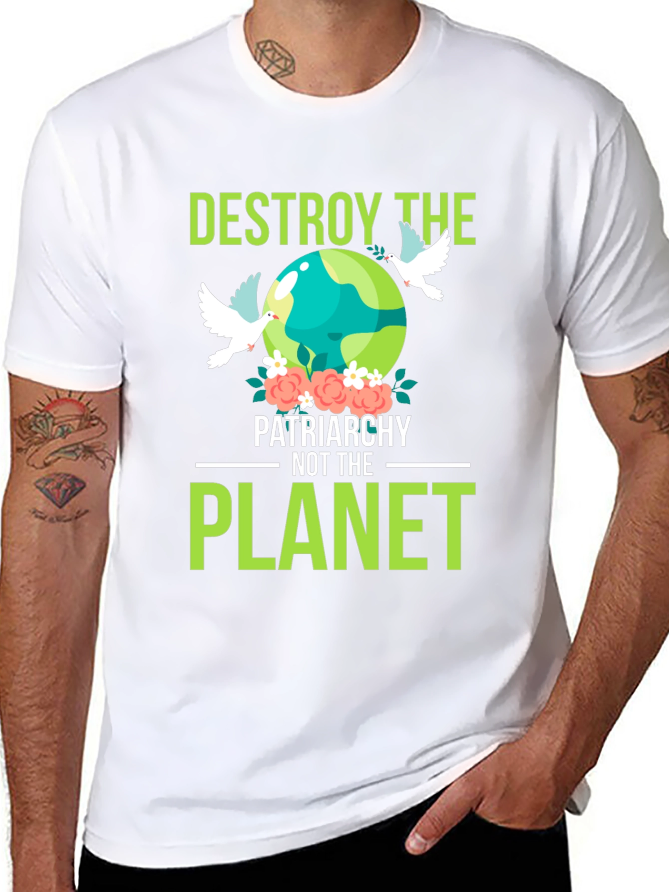 Destroy Patriarchy Planet Graphic T-Shirt