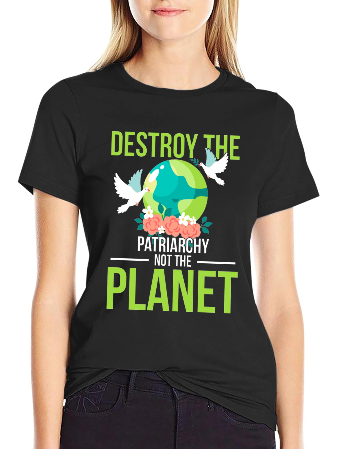 Destroy Patriarchy Planet Graphic T-Shirt
