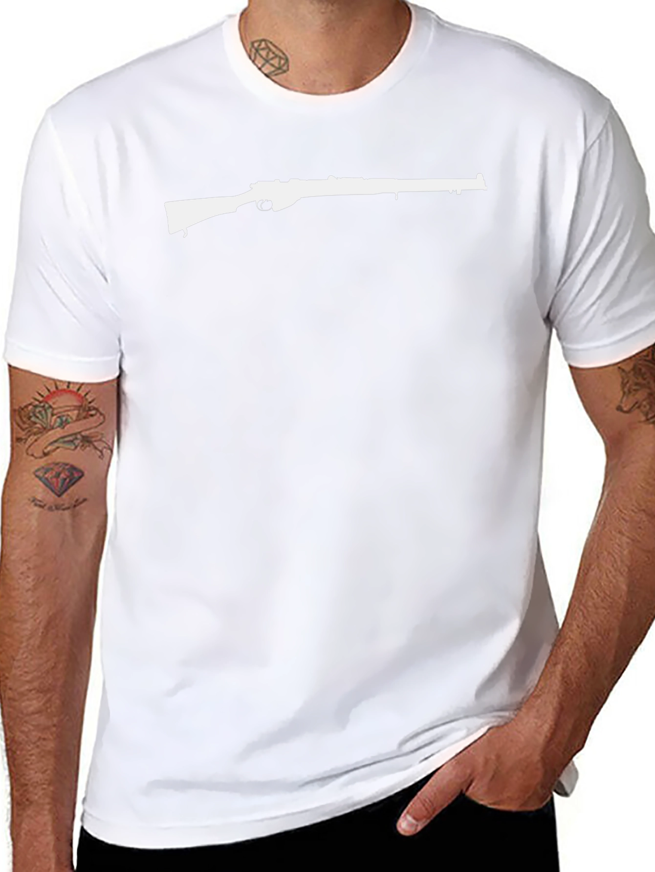 Rifle Graphic Tee - Black Cotton T-Shirt