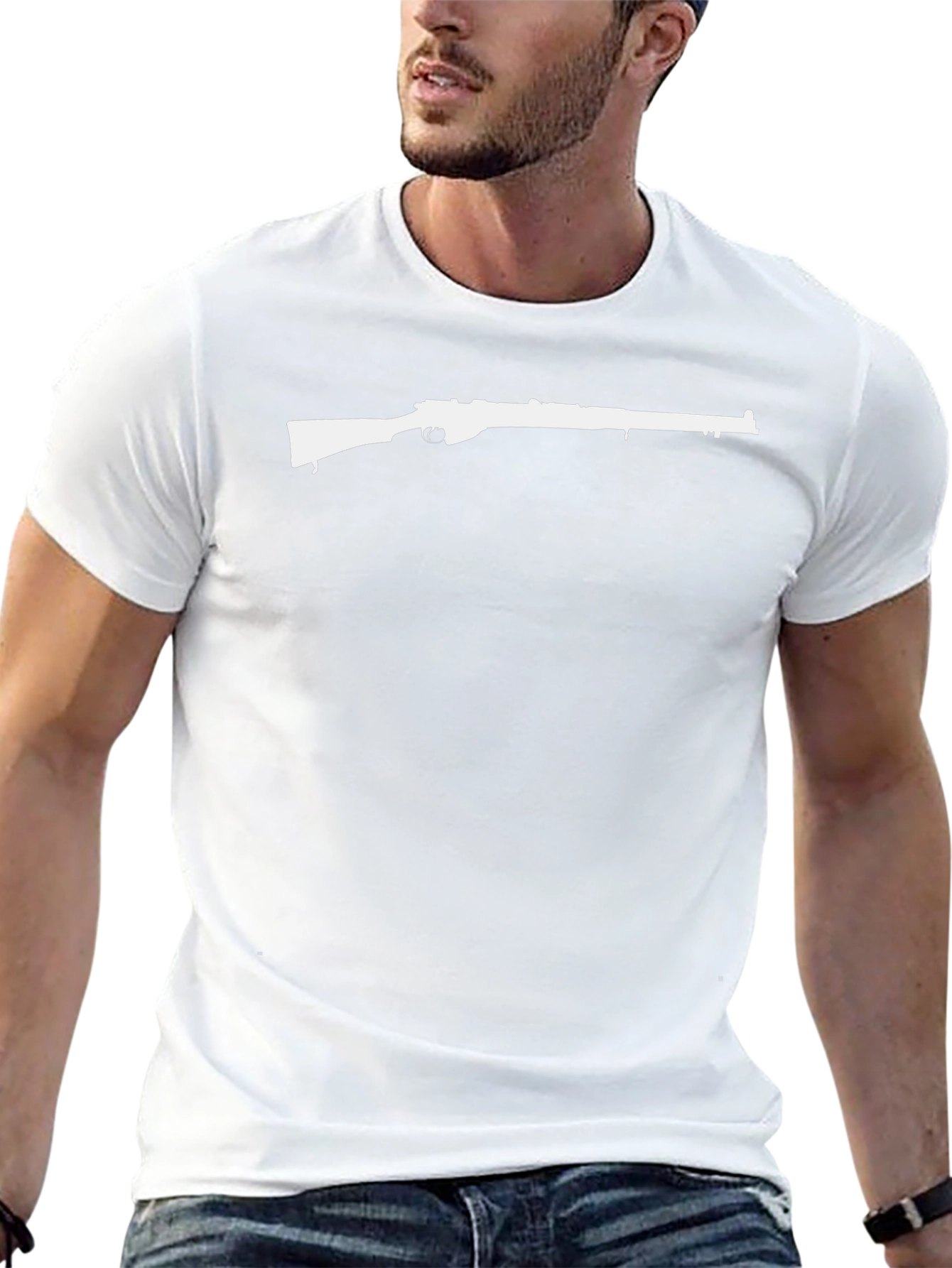 Rifle Graphic Tee - Black Cotton T-Shirt