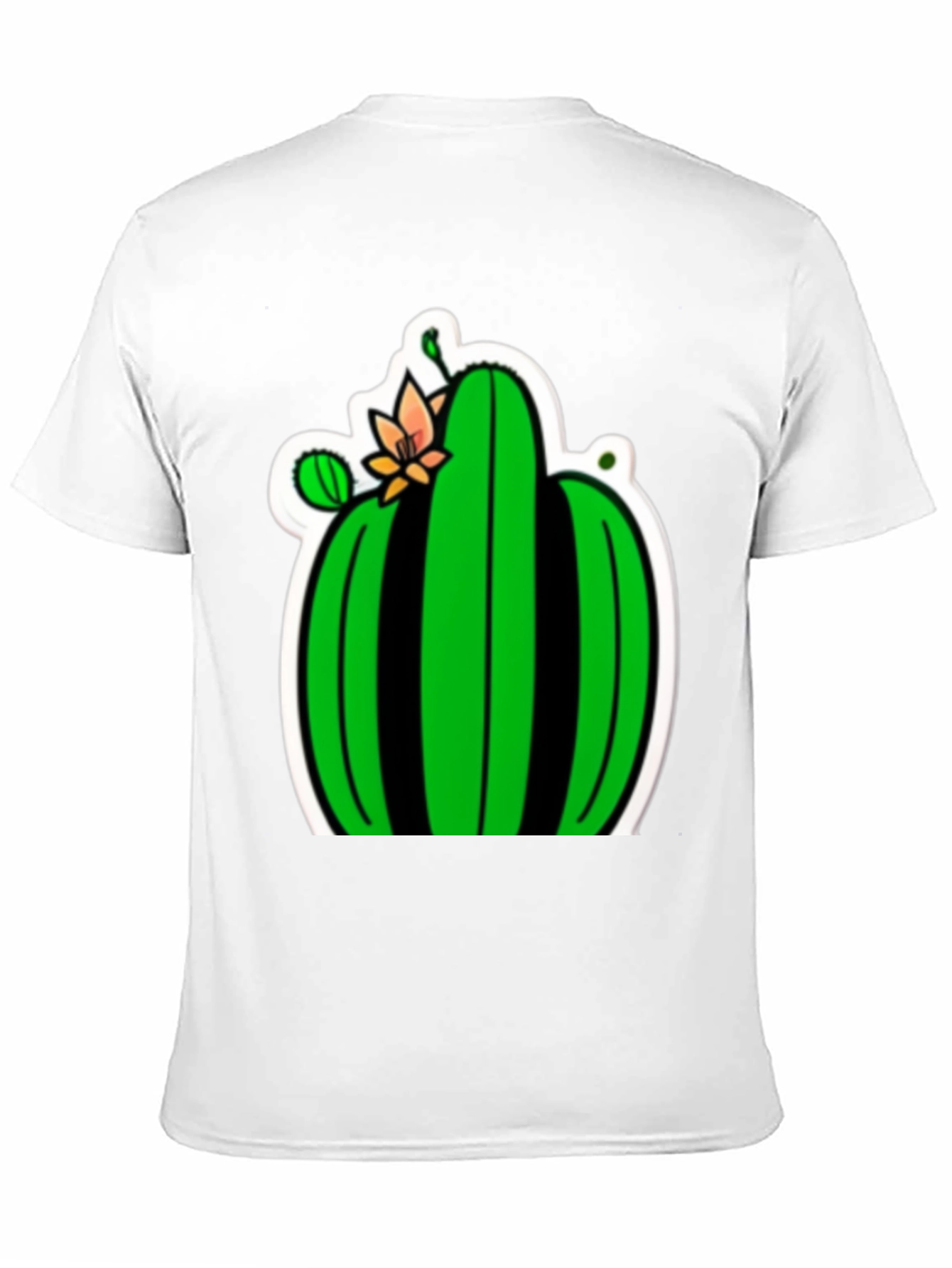 Cactus Flower Graphic Tee - Black Cotton T-Shirt