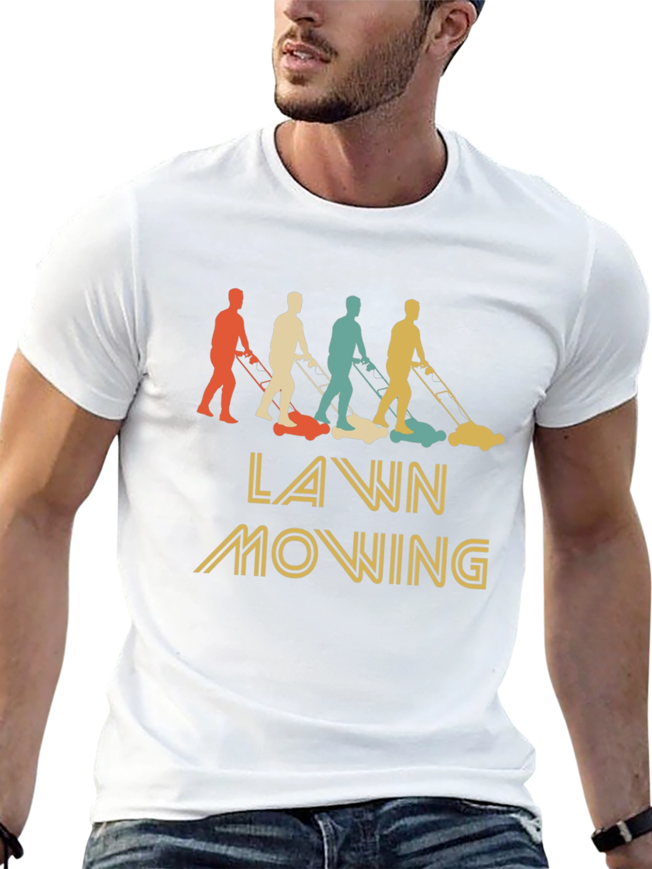Retro Lawn Mowing T-Shirt