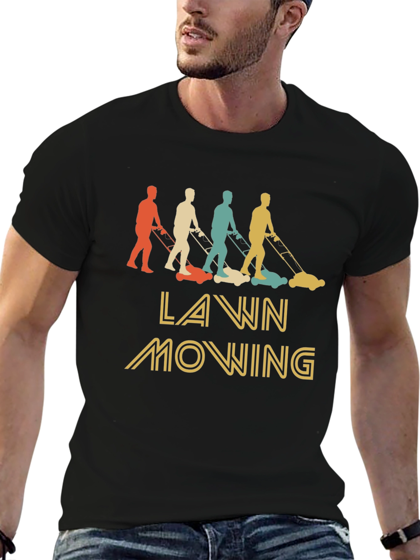 Retro Lawn Mowing T-Shirt