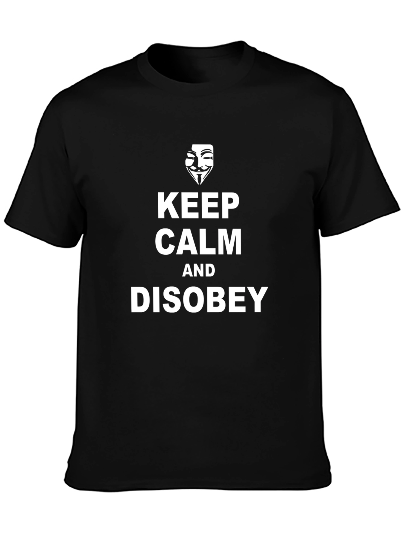 Keep Calm Disobey Graphic Tee - Black Cotton T-Shirt