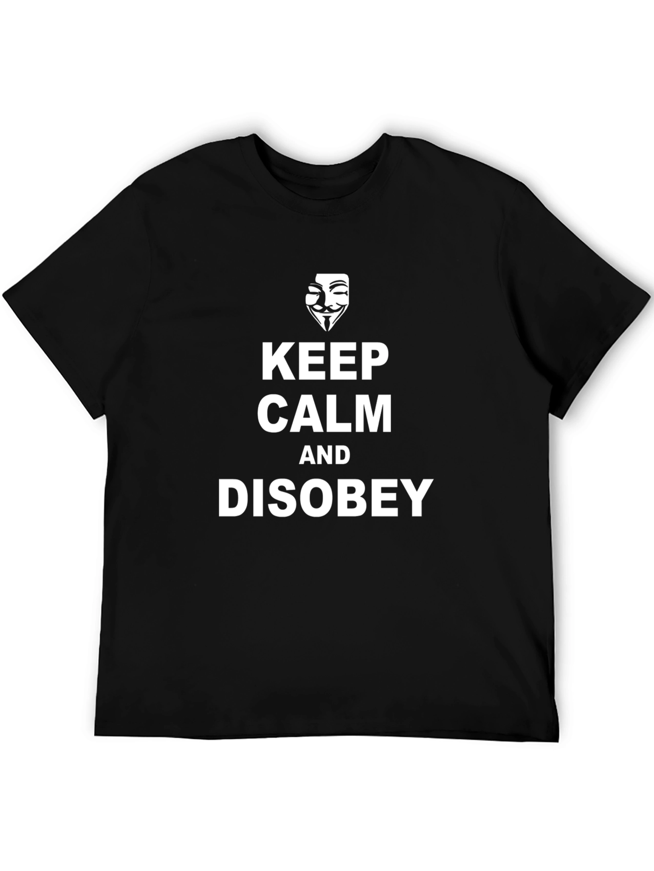 Keep Calm Disobey Graphic Tee - Black Cotton T-Shirt