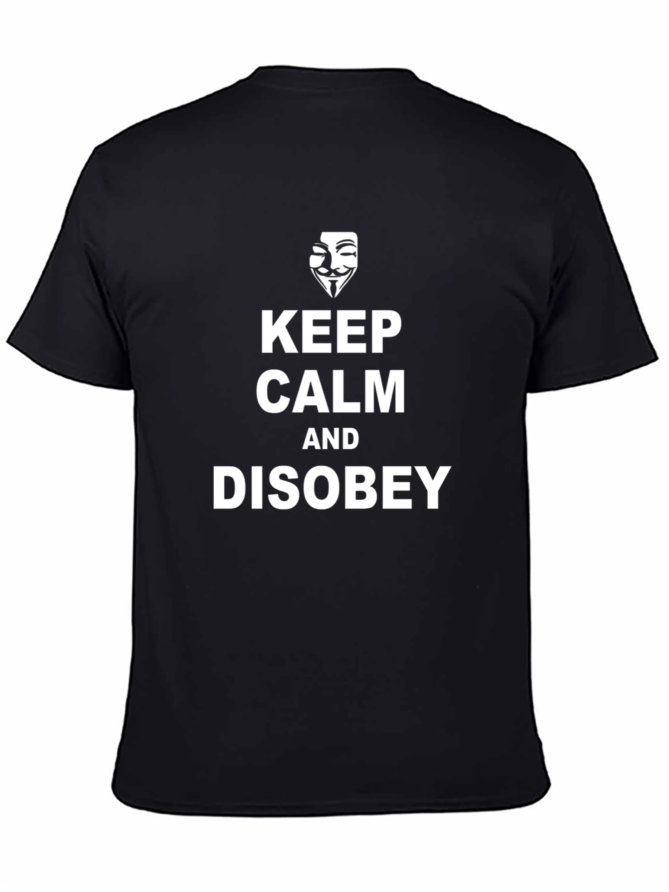 Keep Calm Disobey Graphic Tee - Black Cotton T-Shirt