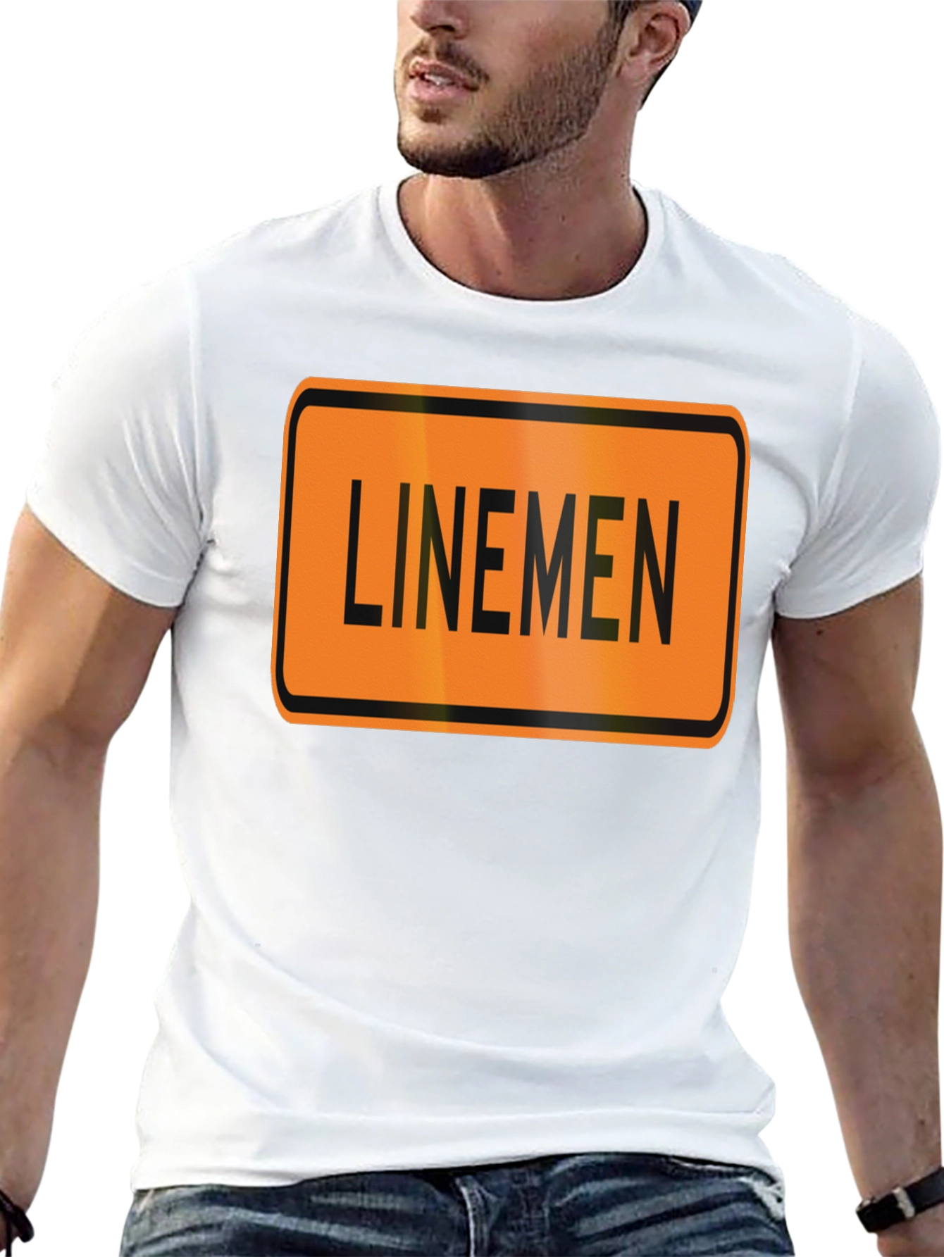 Linemen Sign Black T-Shirt