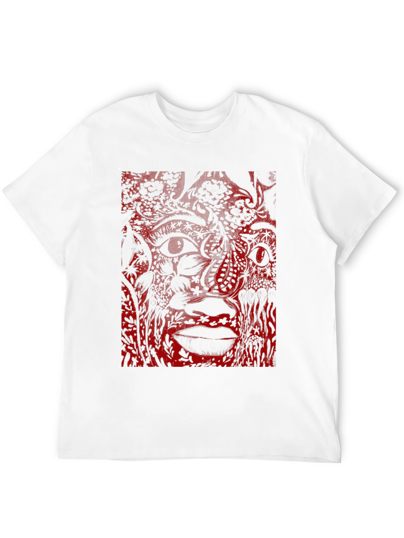 Abstract Face Graphic Black T-Shirt