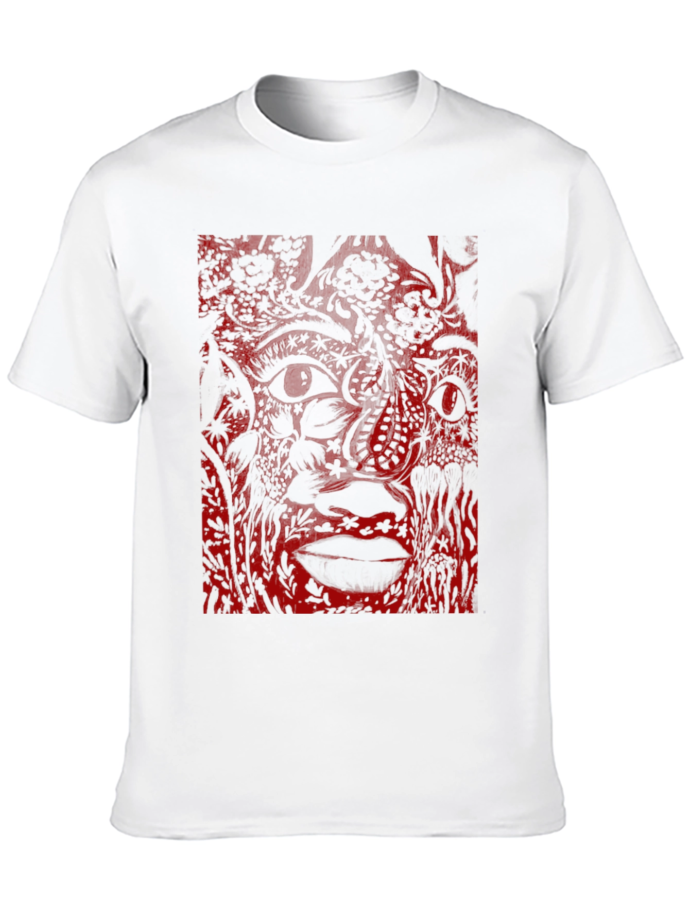 Abstract Face Graphic Black T-Shirt