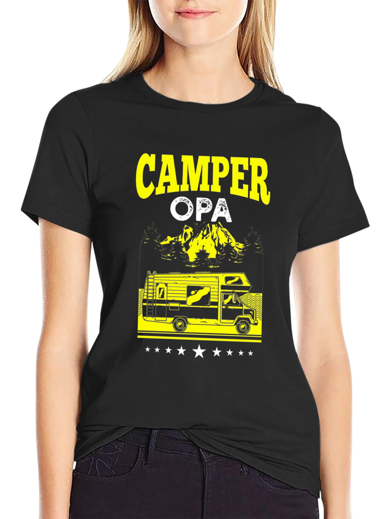 Camper Opa Black T-Shirt - RV Camping Grandfather Gift
