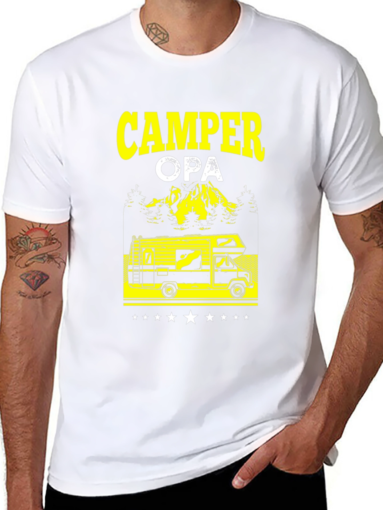 Camper Opa Black T-Shirt - RV Camping Grandfather Gift
