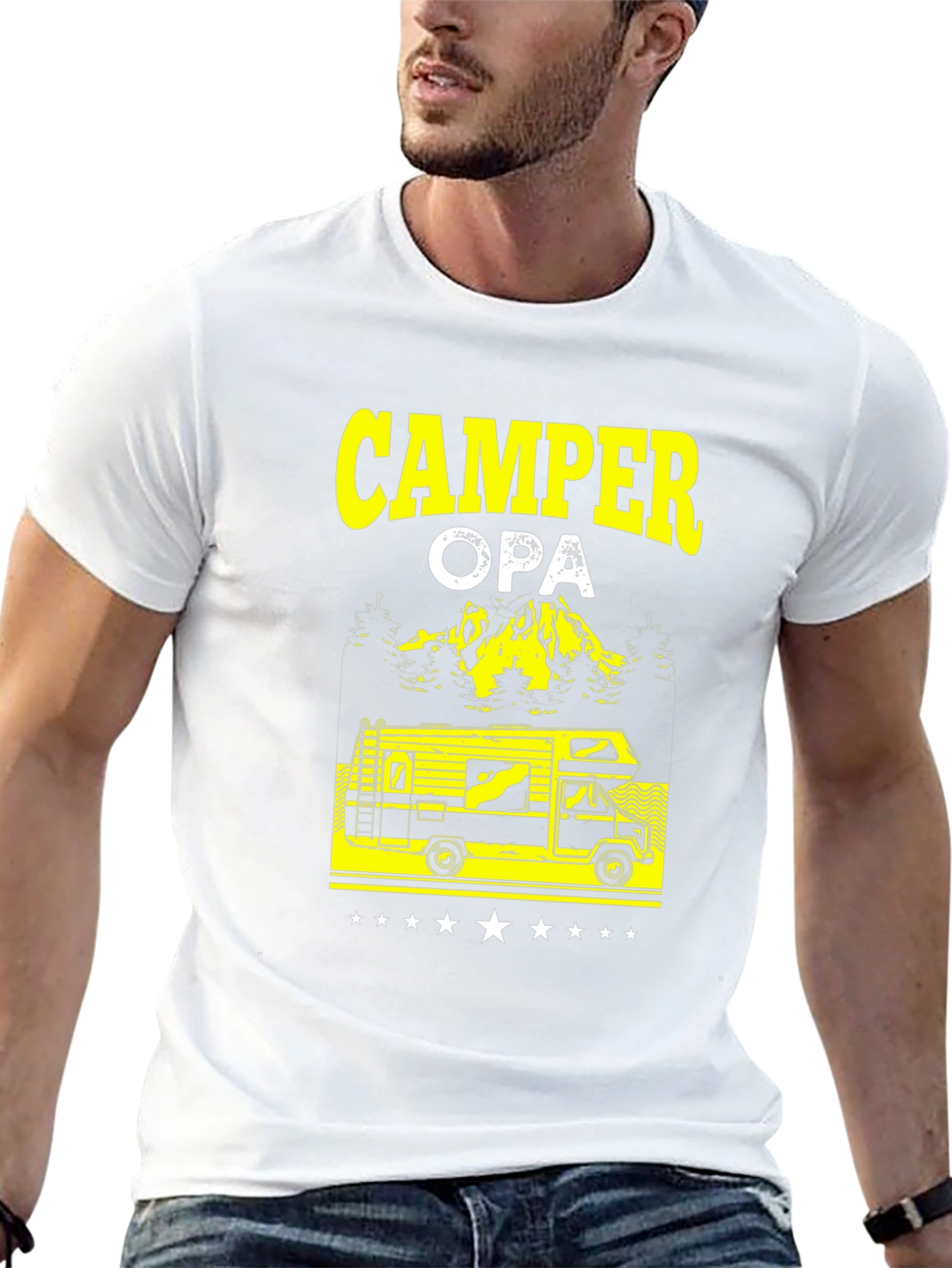 Camper Opa Black T-Shirt - RV Camping Grandfather Gift