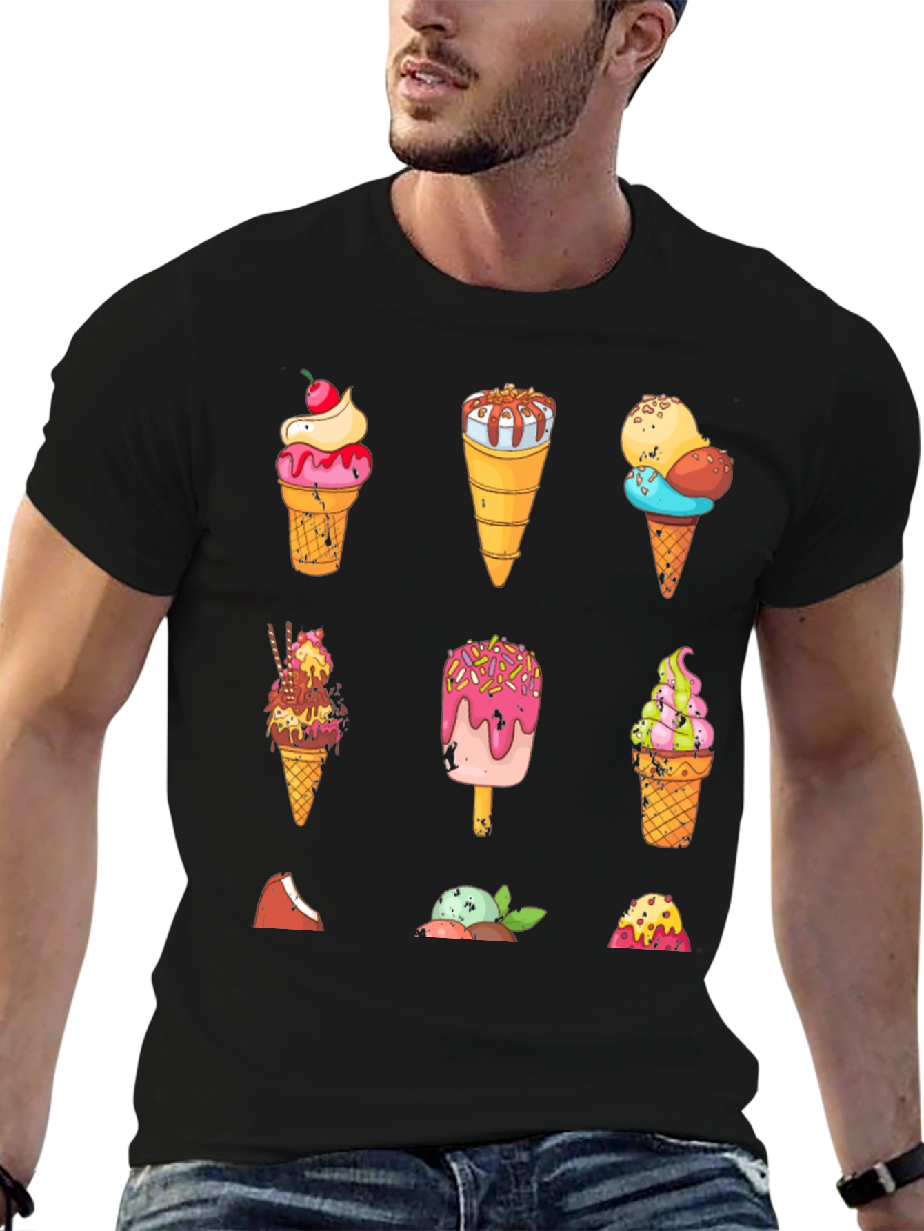 Ice Cream Patterned T-Shirt