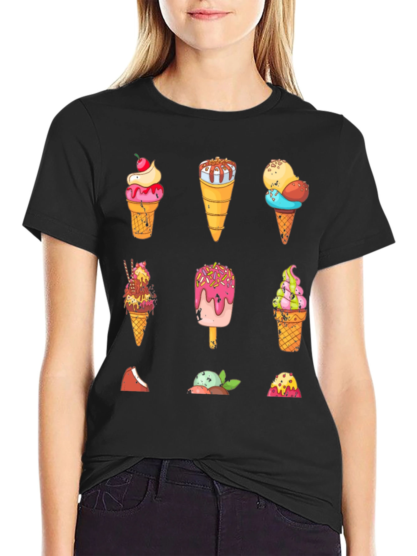 Ice Cream Patterned T-Shirt