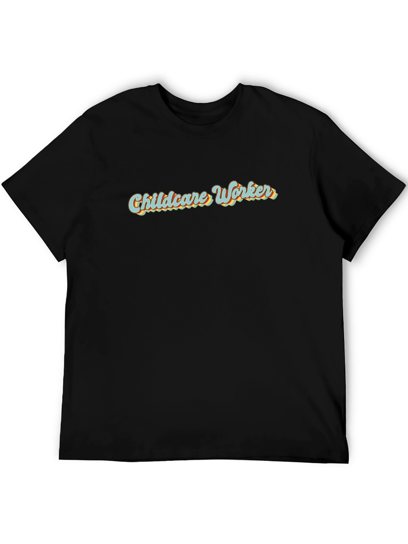 Childcare Worker Retro Style Black T-Shirt
